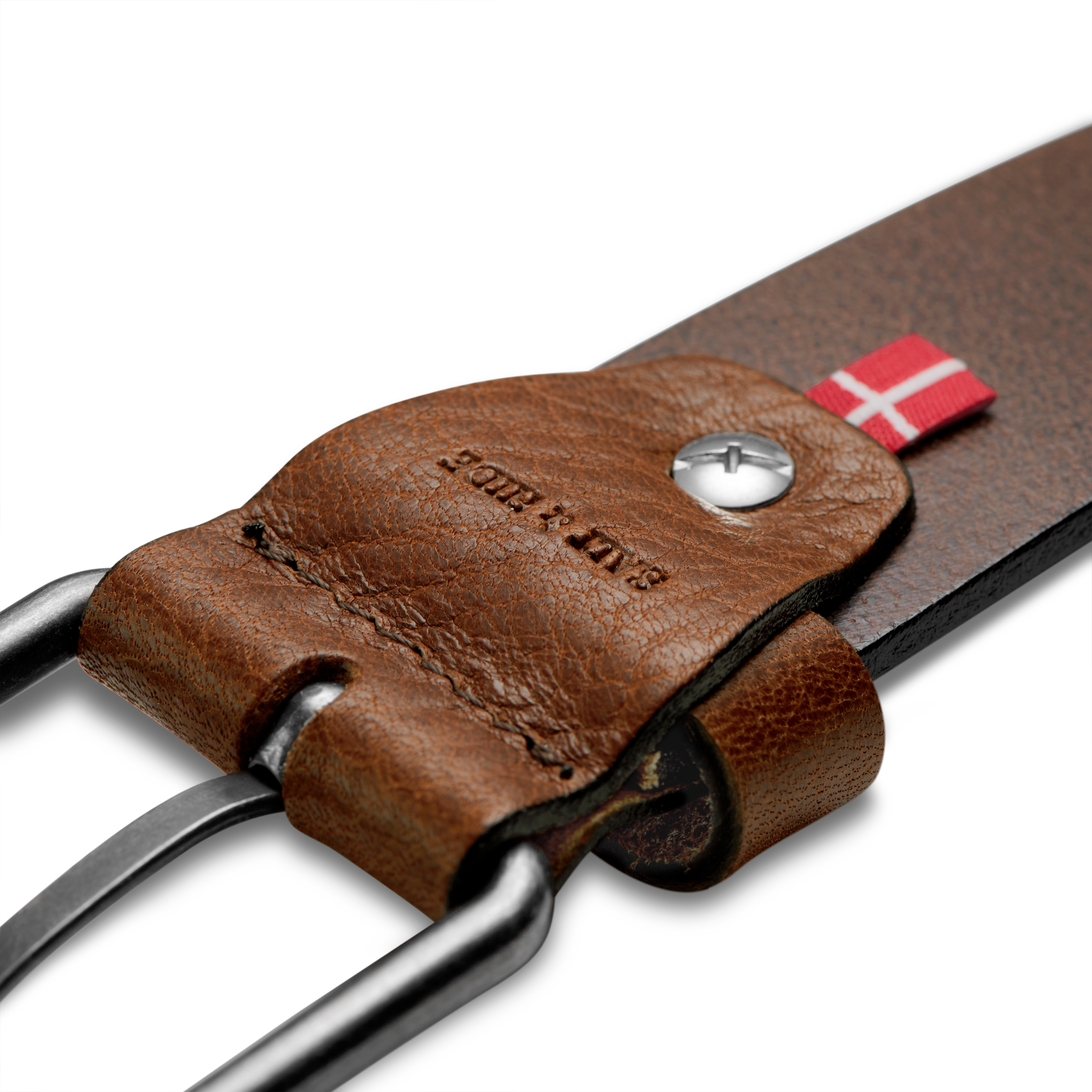 Brązowy pasek ze skóry licowej Sandeep - 4