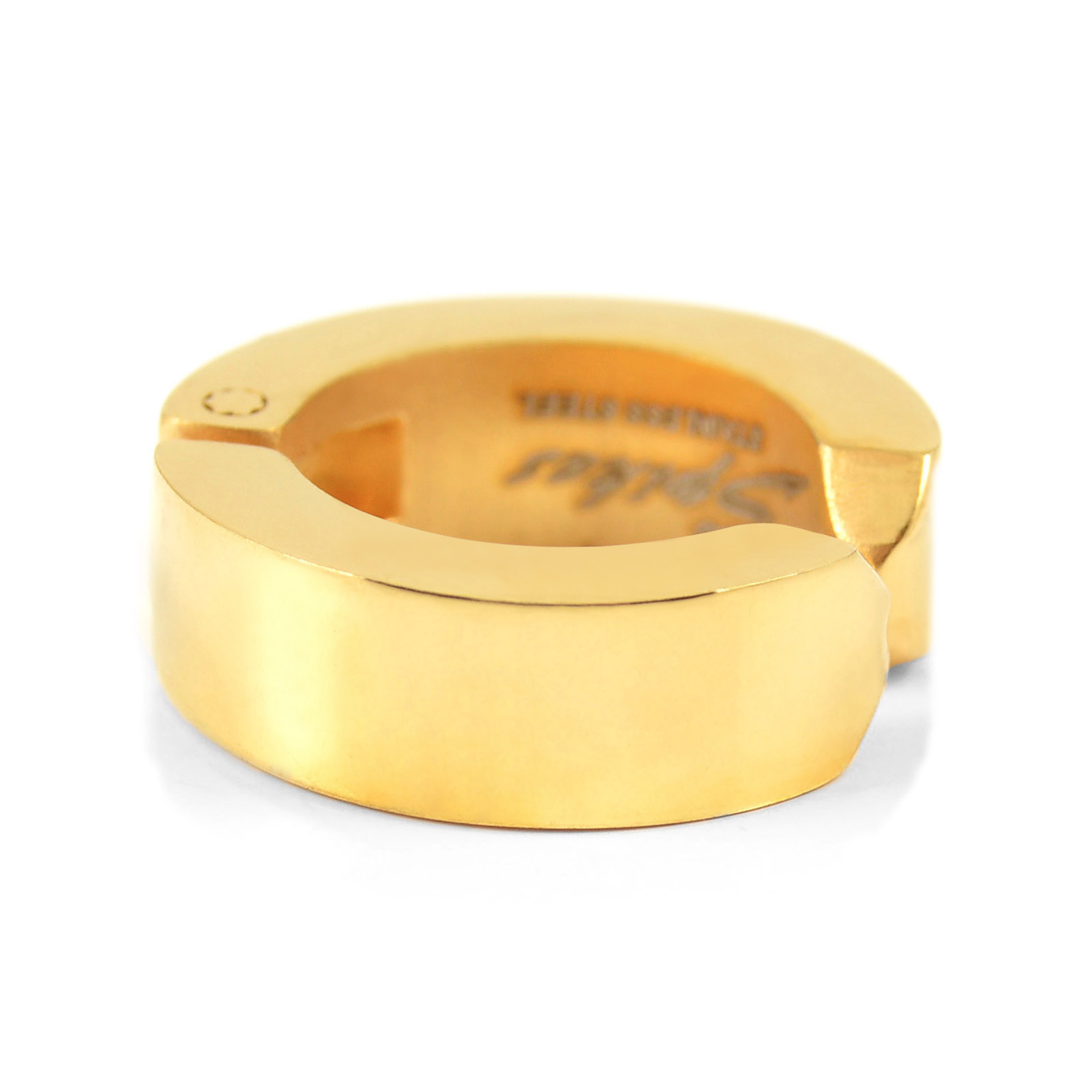 Sentio | Gold-Tone Surgical Steel & Zirconia Clip-On Hoop Earring - 3