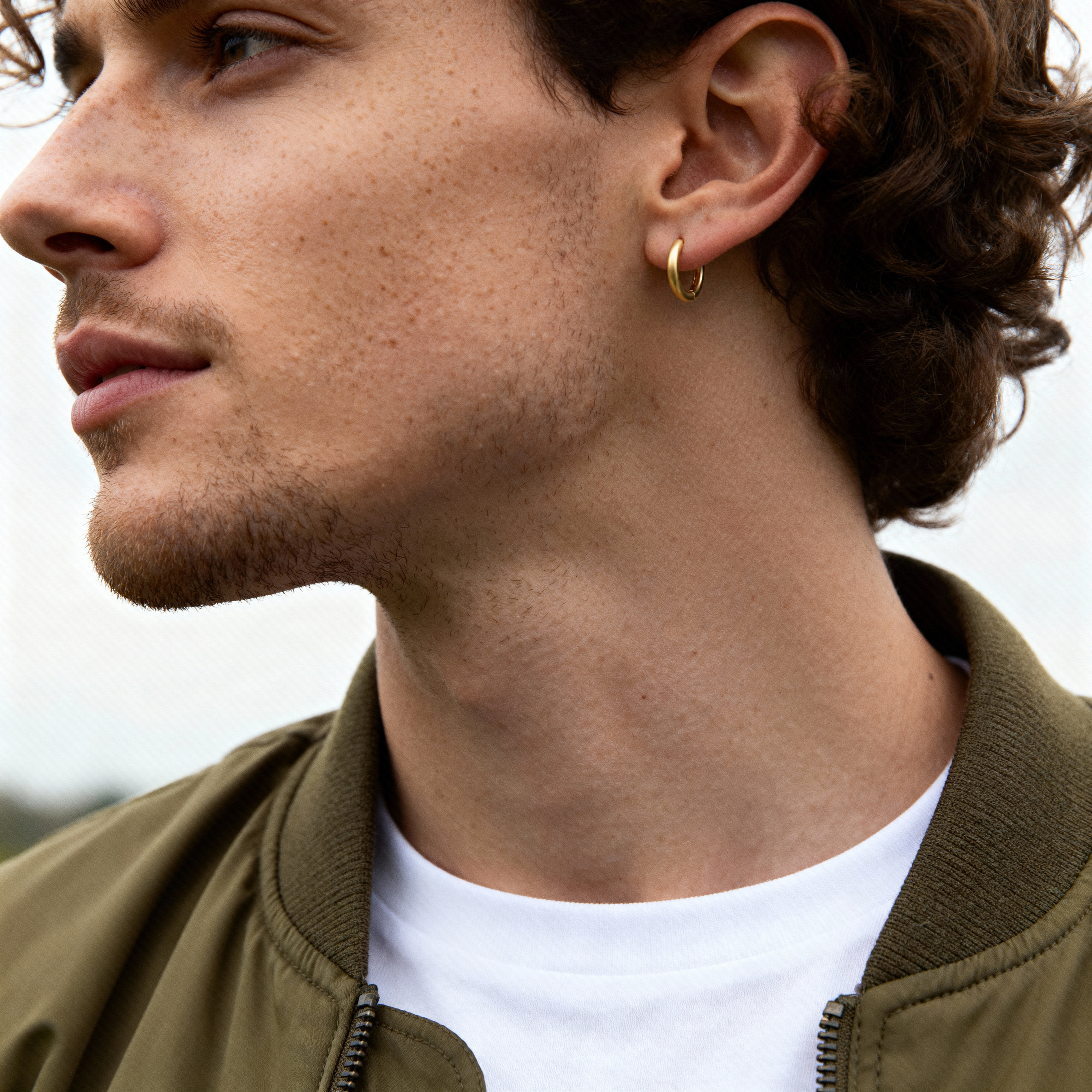 Argentia | Boucle d'oreille créole en argent sterling 925 plaqué or 14 K - 2