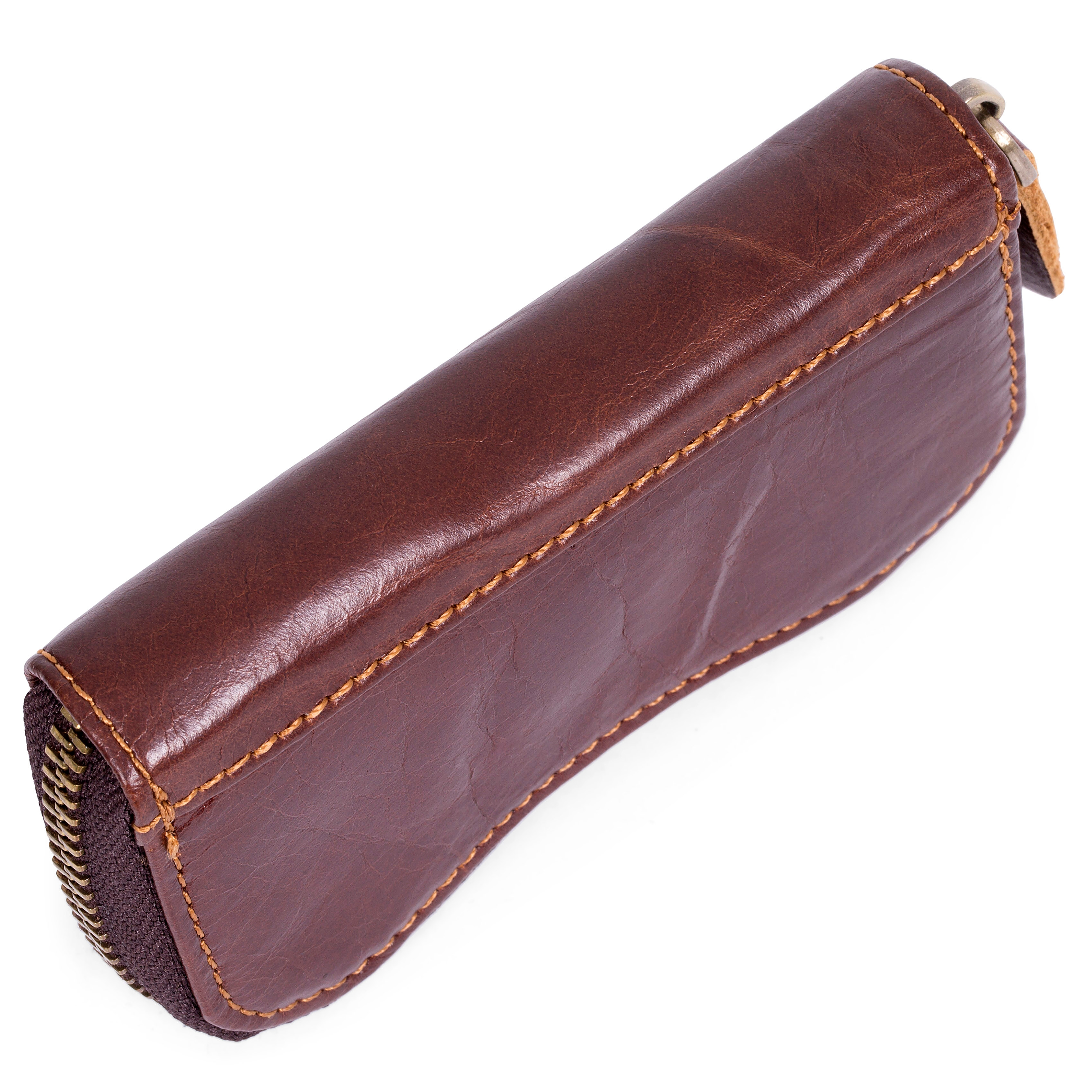 Vintage-brunt Nyckefodral i Läder - 6