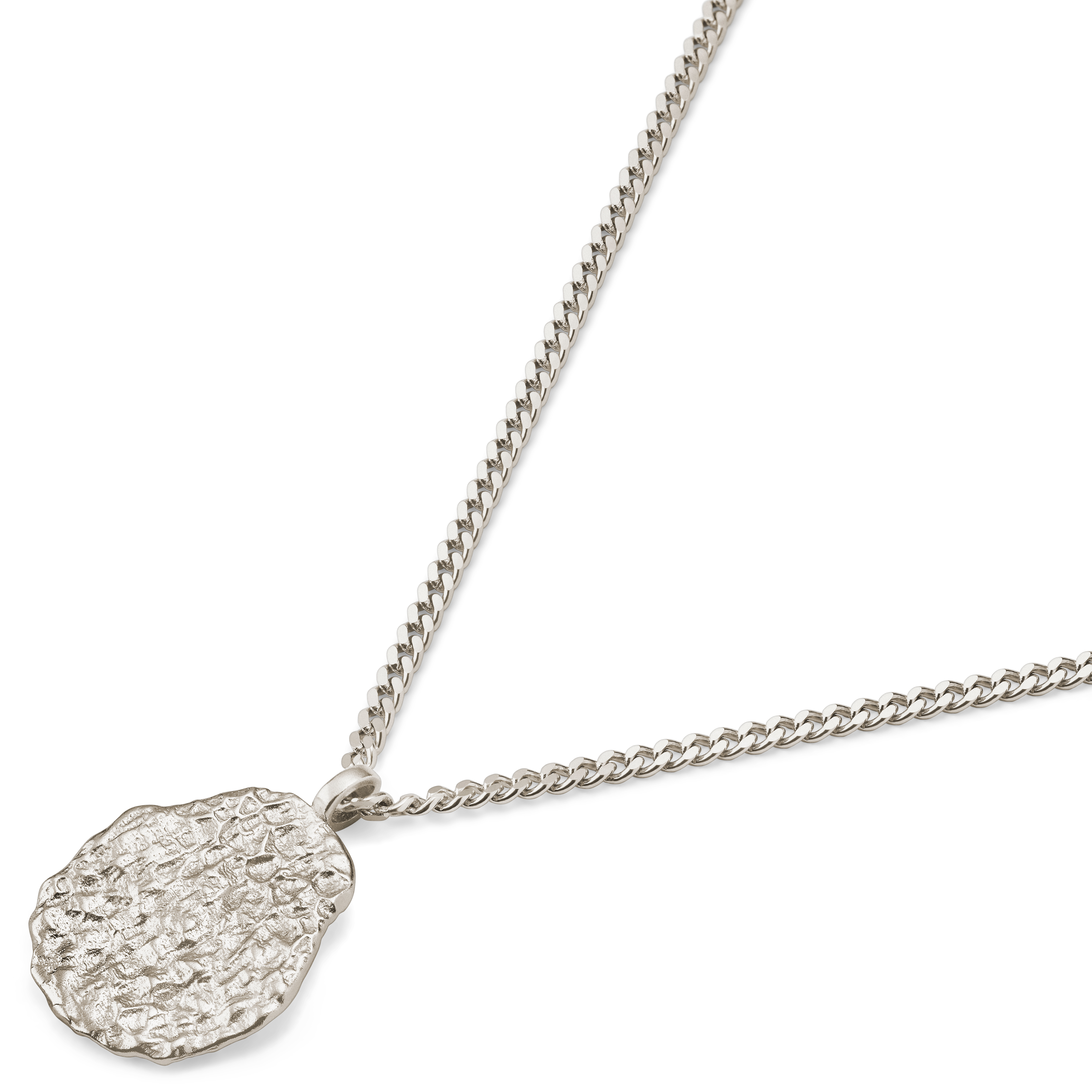 Rustic | Nepadengto, neapdoroto 925 sterling sidabro grandinėlė su apvalia plokštele - 6