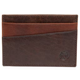 Montreal Mini Brown & Tan RFID Leather Card Holder