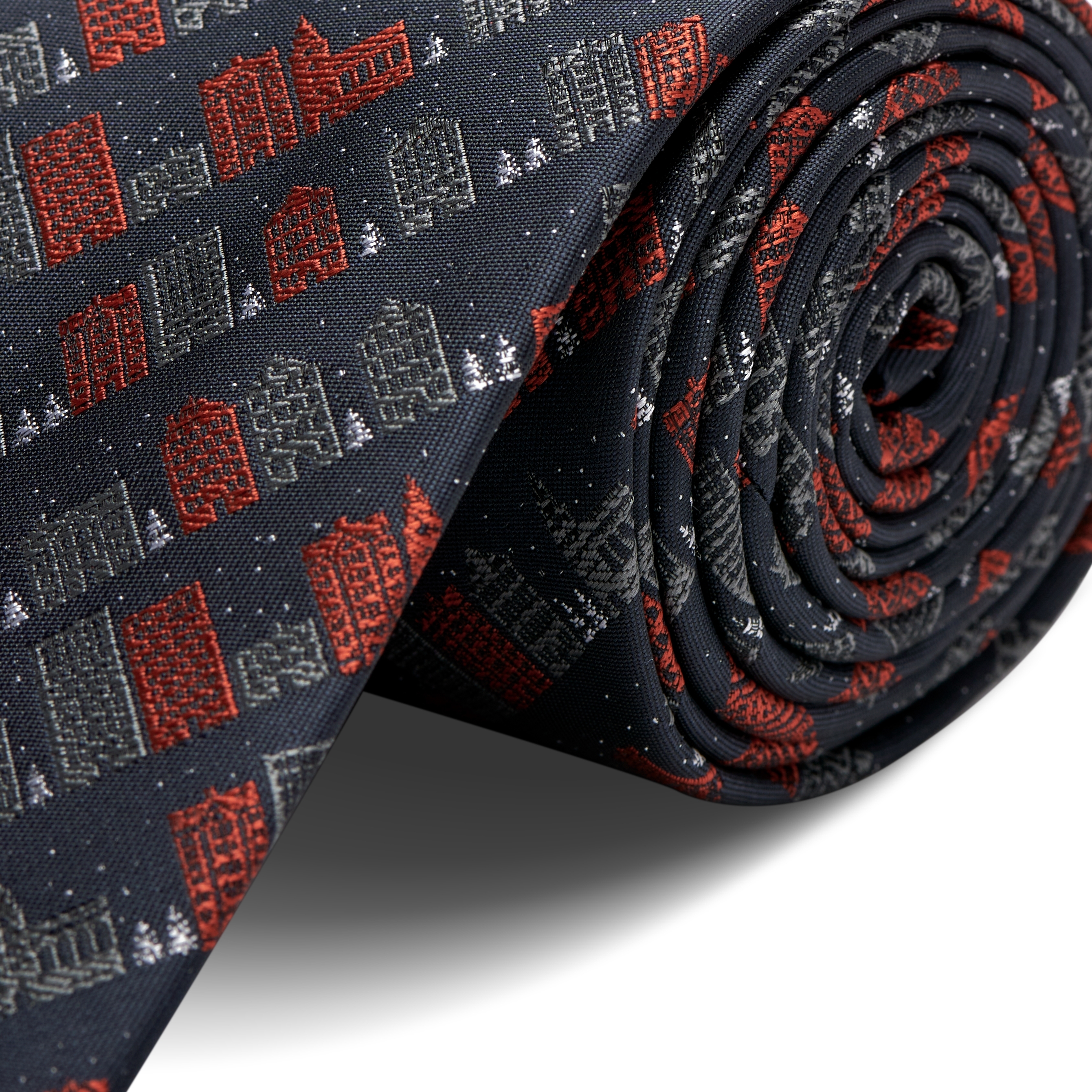 Božićna kravata tamnosive boje s motivom zimske bajke - 2