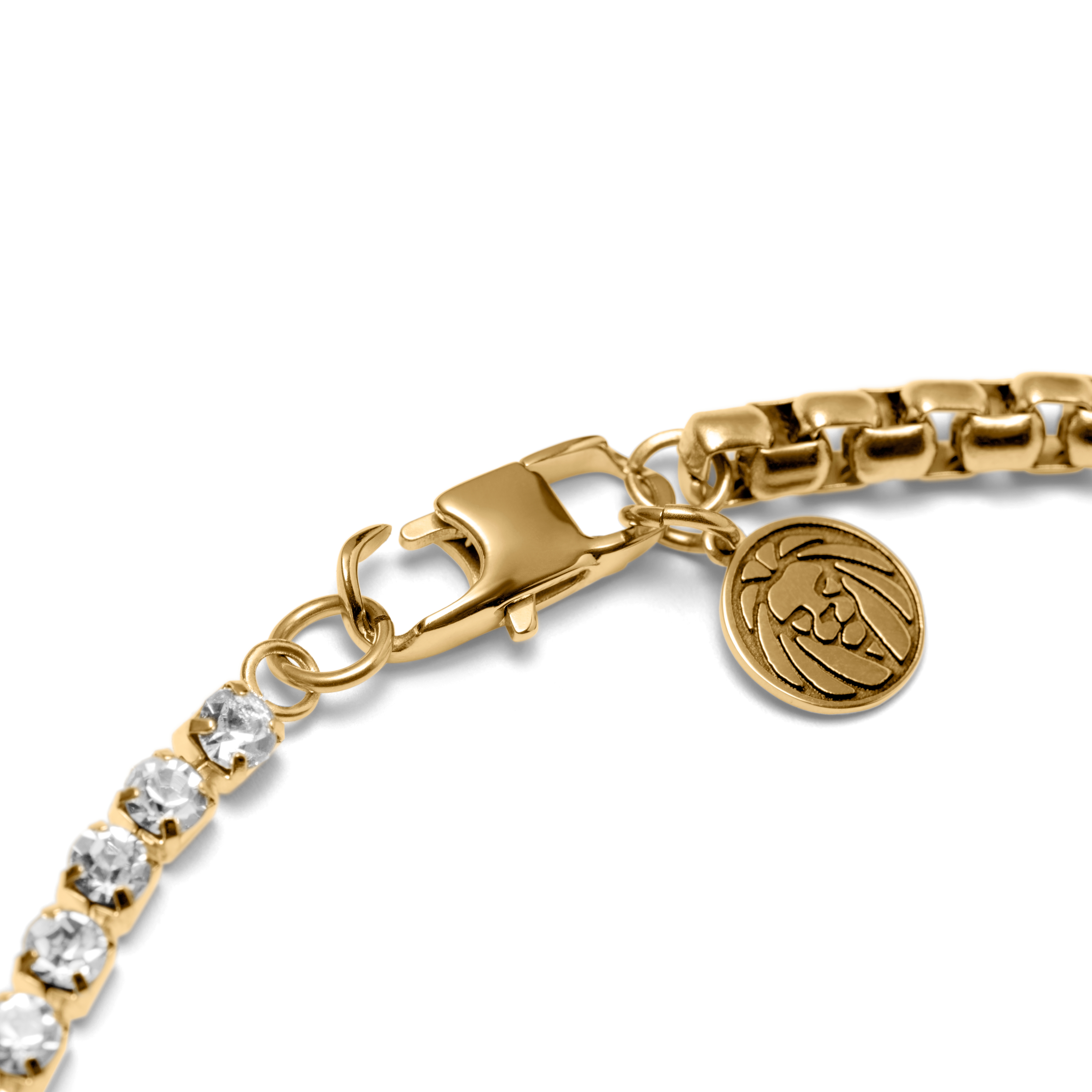 Colt Amager Gullfarget Halskjede med Glassdiamanter - 3