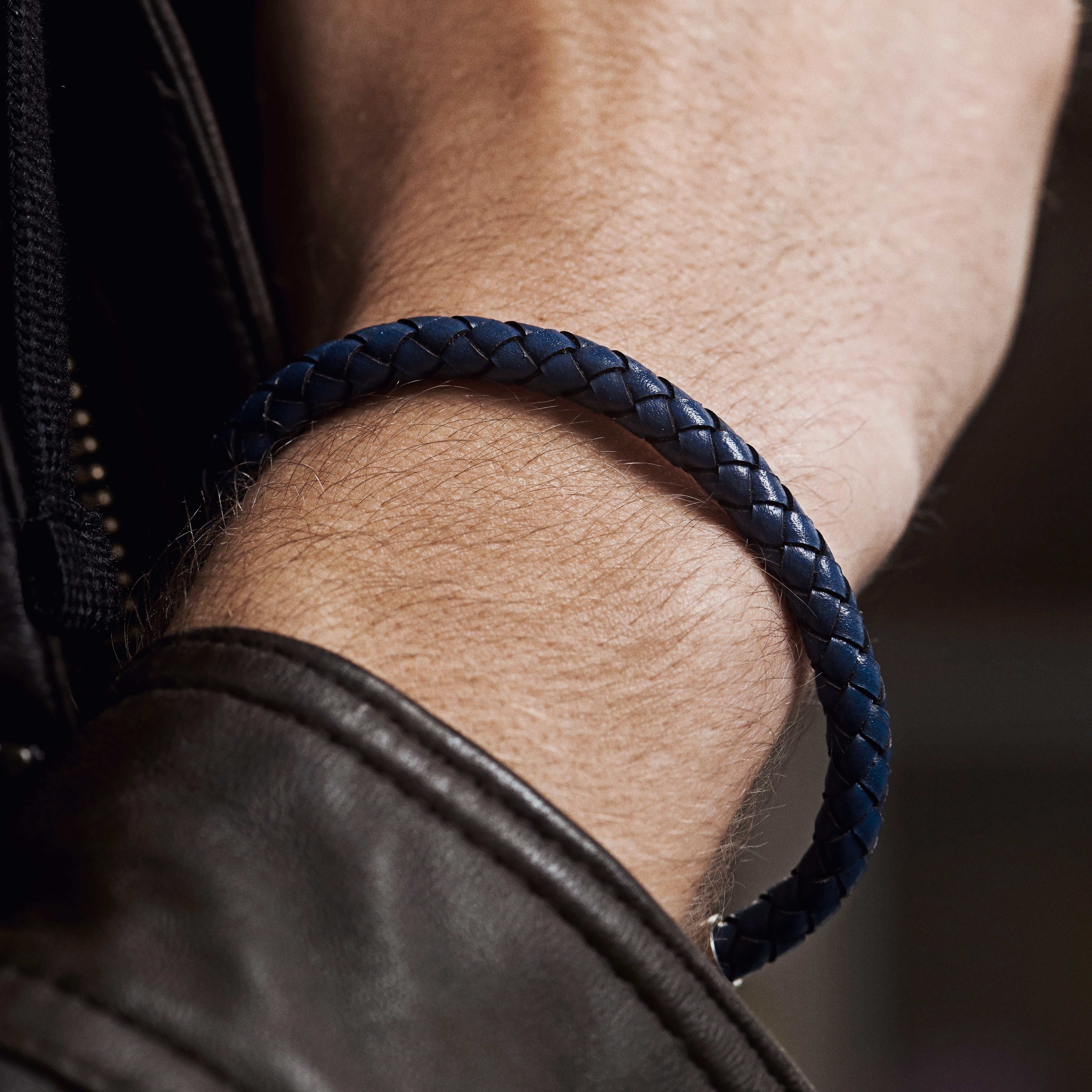 Bracciale Bolo in pelle blu - 2