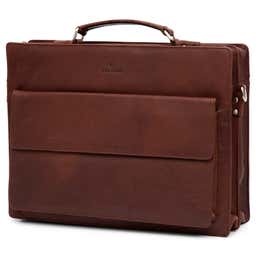 Montreal | Compact Tan Leather Briefcase