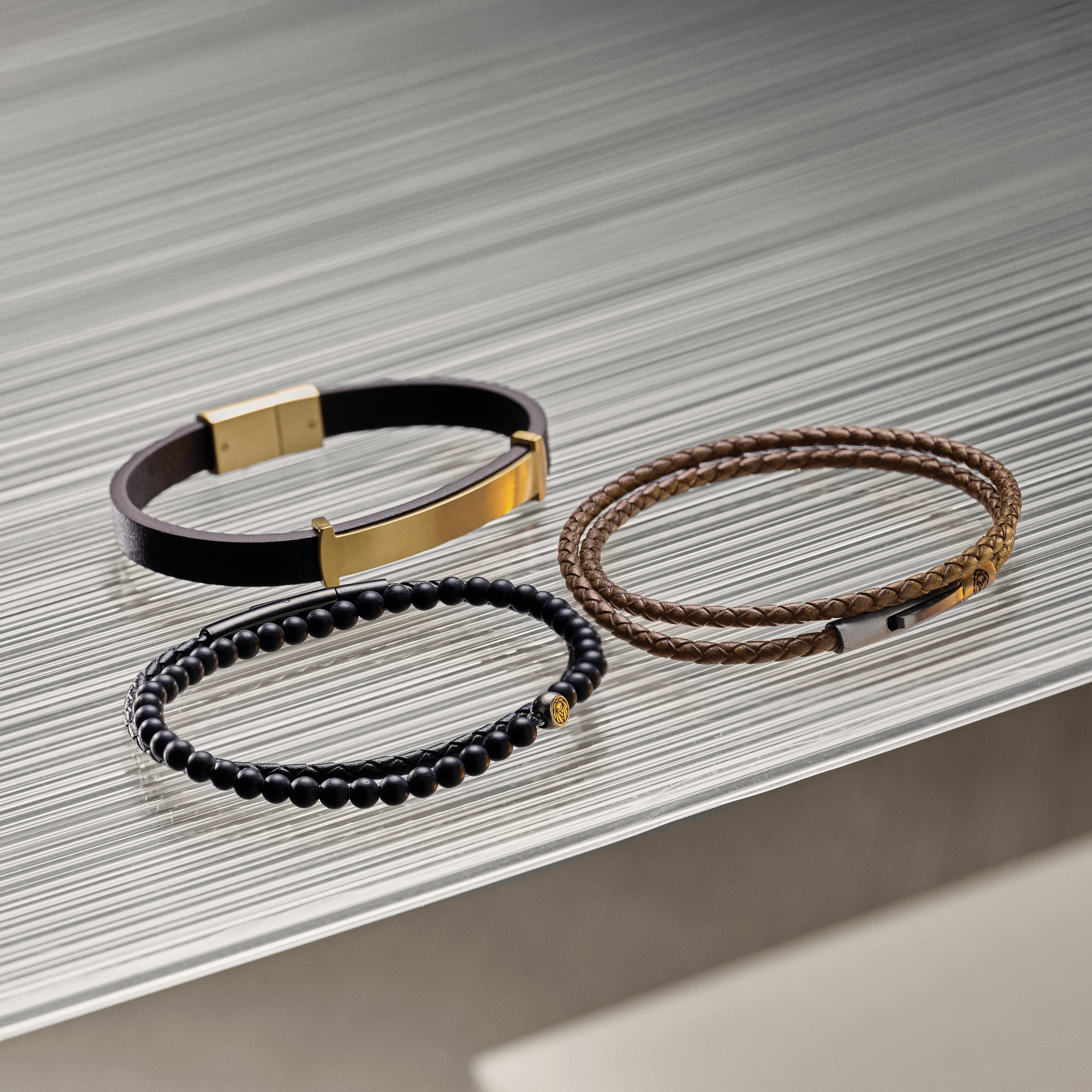 Collins 3 mm Vintage Læder Dobbelt Armbånd - 5