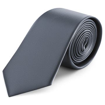 Cravată gri satinată de 8 cm
