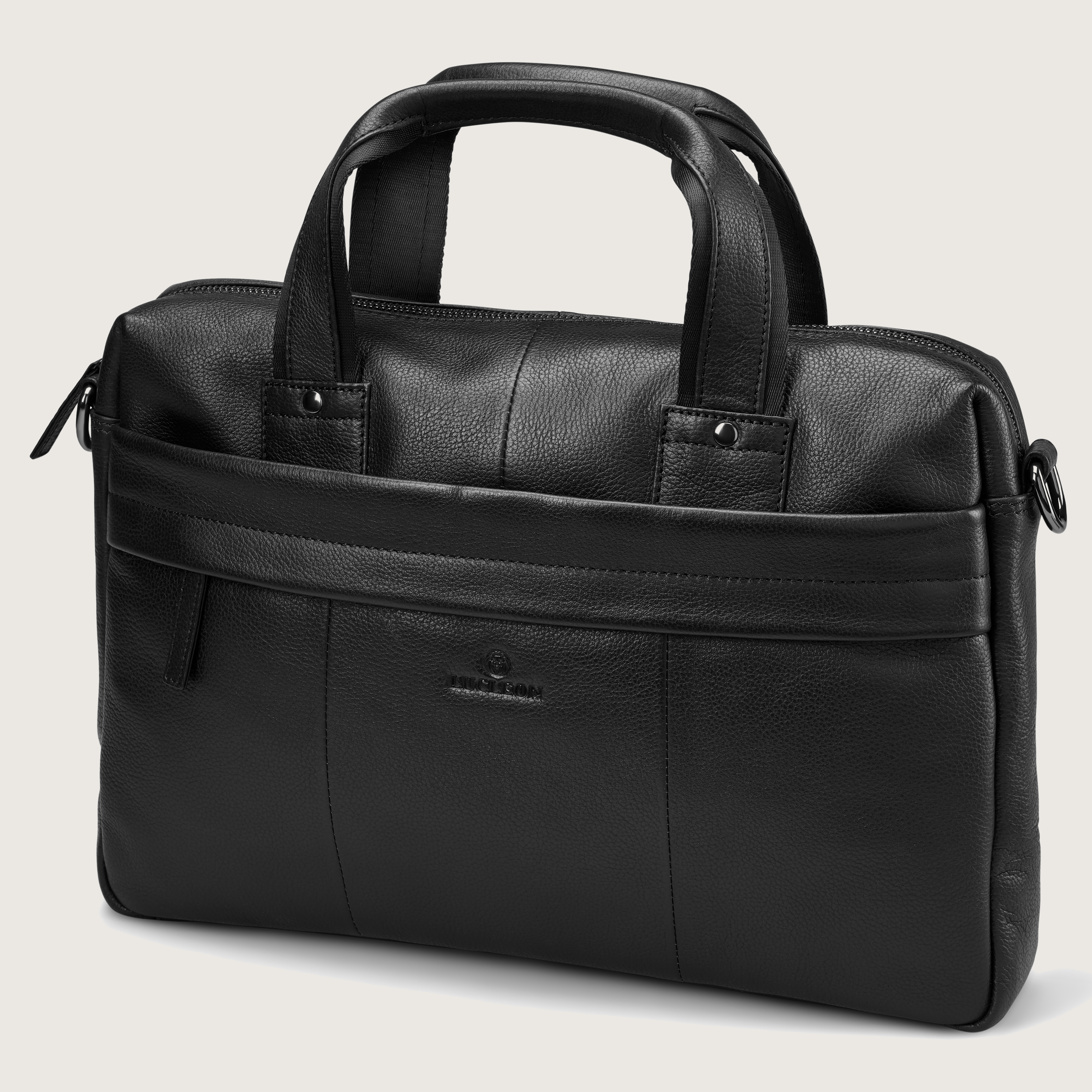 Sacoche Ordinateur Portable En Cuir Pleine Fleur Noir - Marque EBags - Occasion Bon état