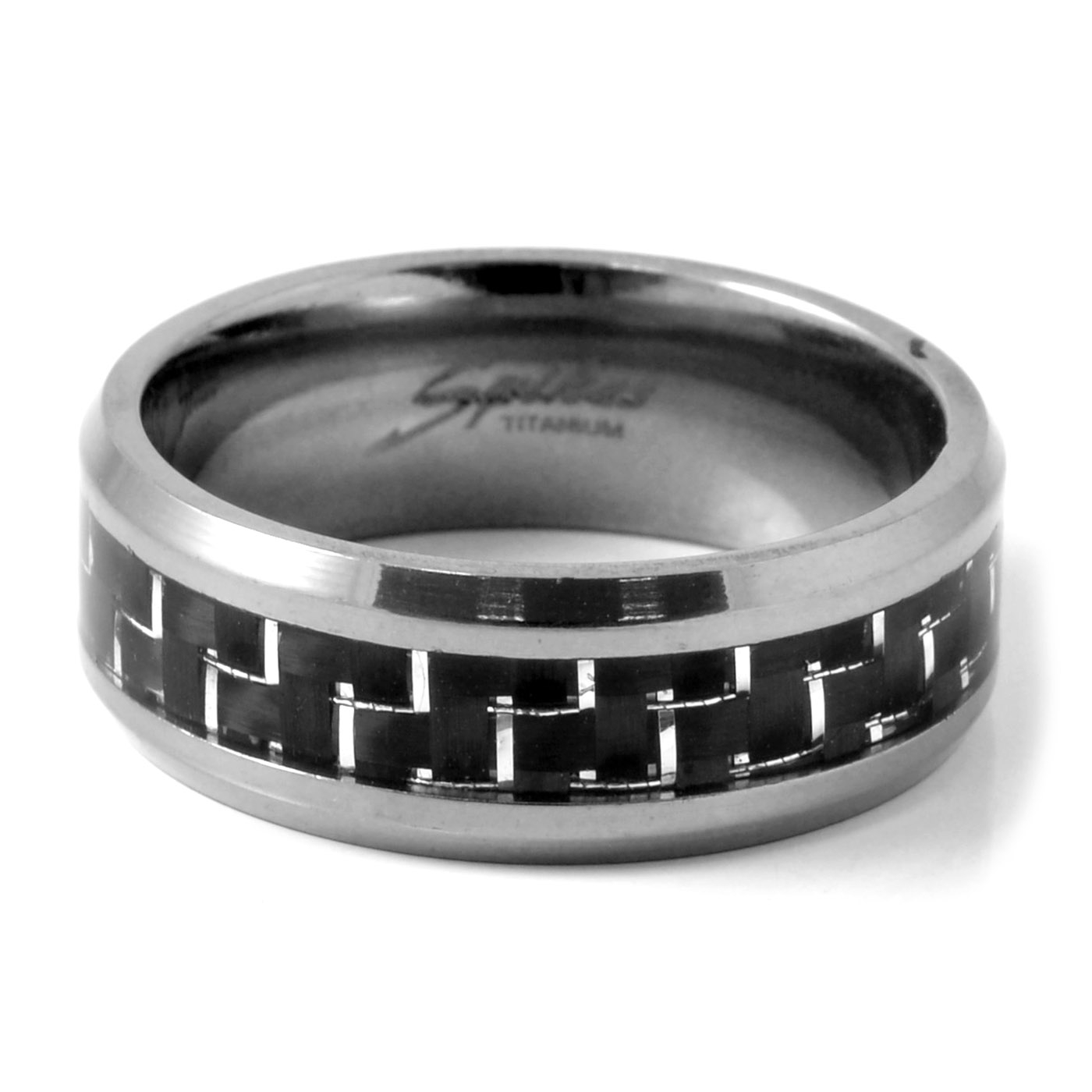 Carbon Detail Titanium Ring - 2
