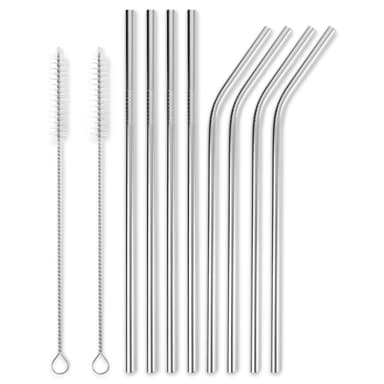 Paie din oțel inoxidabil rezistente la mașina de spălat vase | Set de 8 bucăți Paie din oțel inoxidabil rezistente la mașina de spălat vase | Set de 8 bucăți