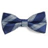Royal Blue, Light Blue, and White Striped Pre-Tied Bow Tie