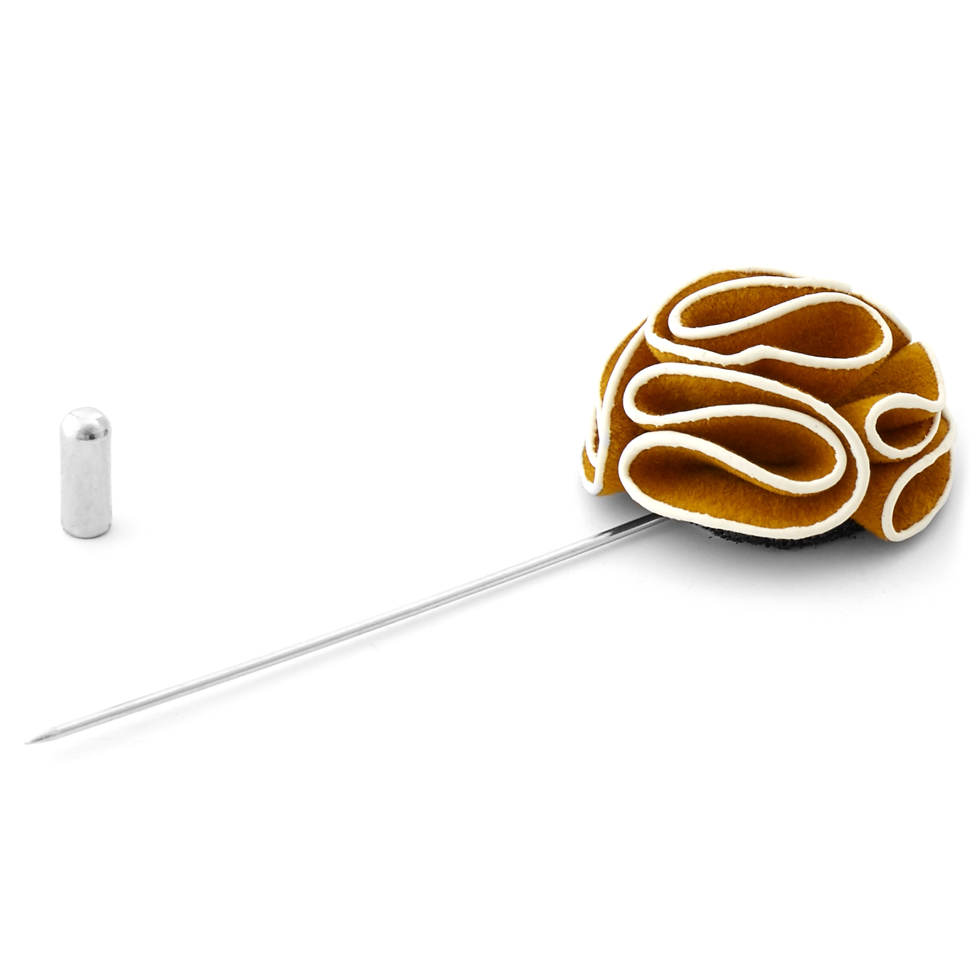 Smeđi cvijet za rever od kamelije - 2