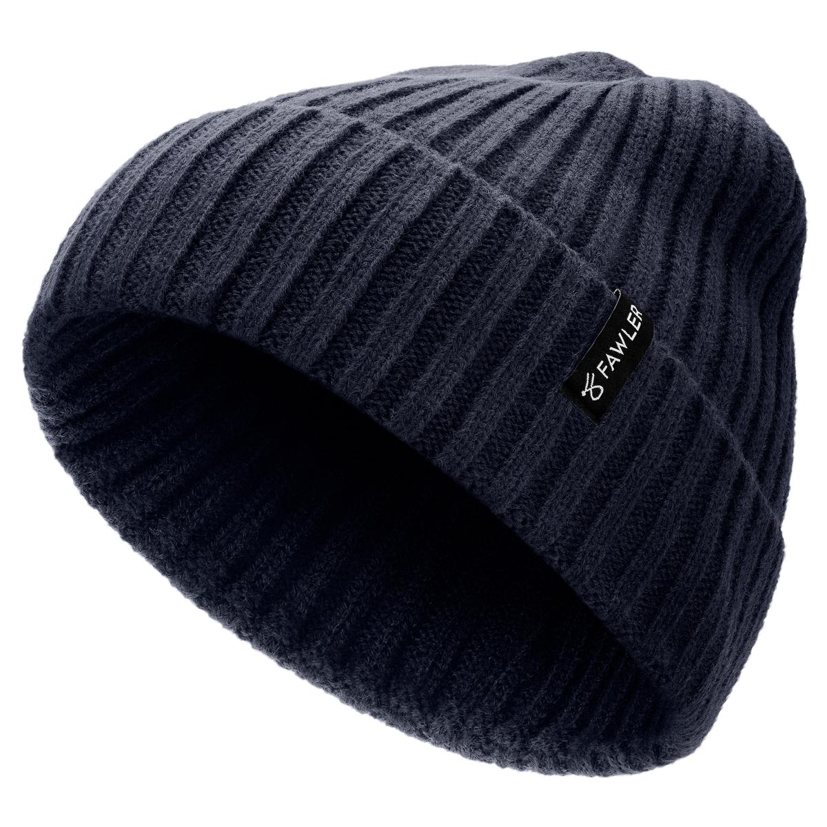 Arctic Donkerblauwe Geribde Beanie Van Wolmix Op Voorraad Fawler arctic-donkerblauwe-geribde-beanie-van-wolmix-op-voorraad-fawler