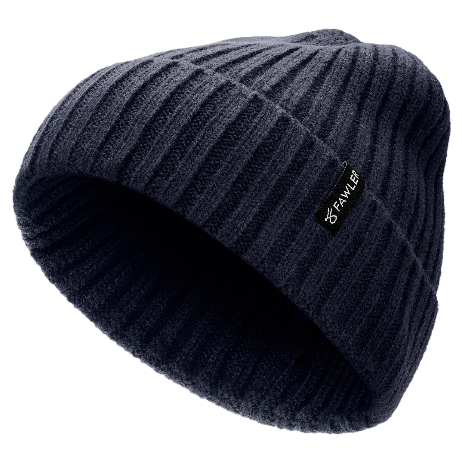 Arctic | Navy Rib Knitted Wool Blend Beanie Arctic | Navy Rib Knitted Wool Blend Beanie