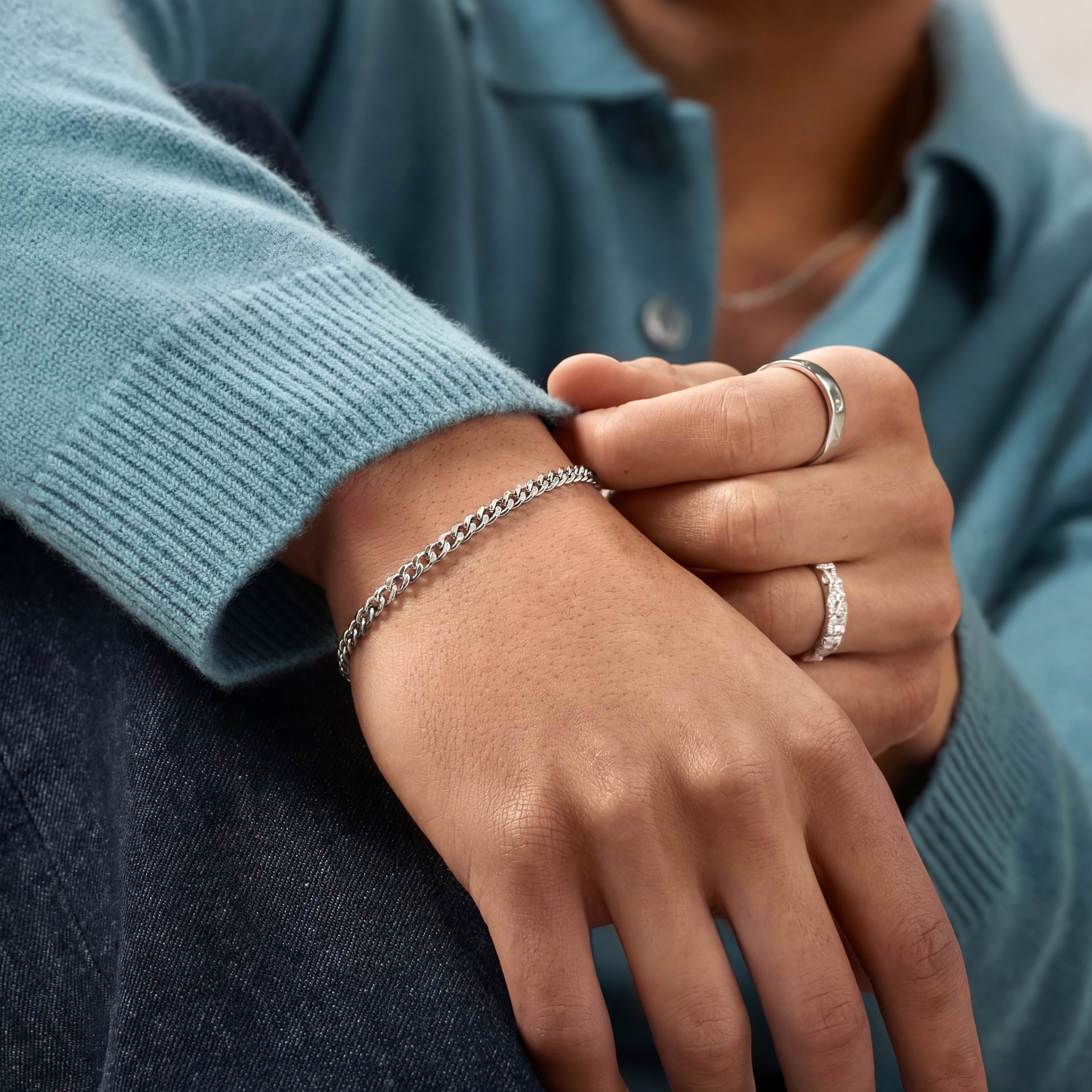 Argentia | 925s | 4 mm Gerhodineerde Sterling Zilveren Armband met Gourmetteschakels - 4