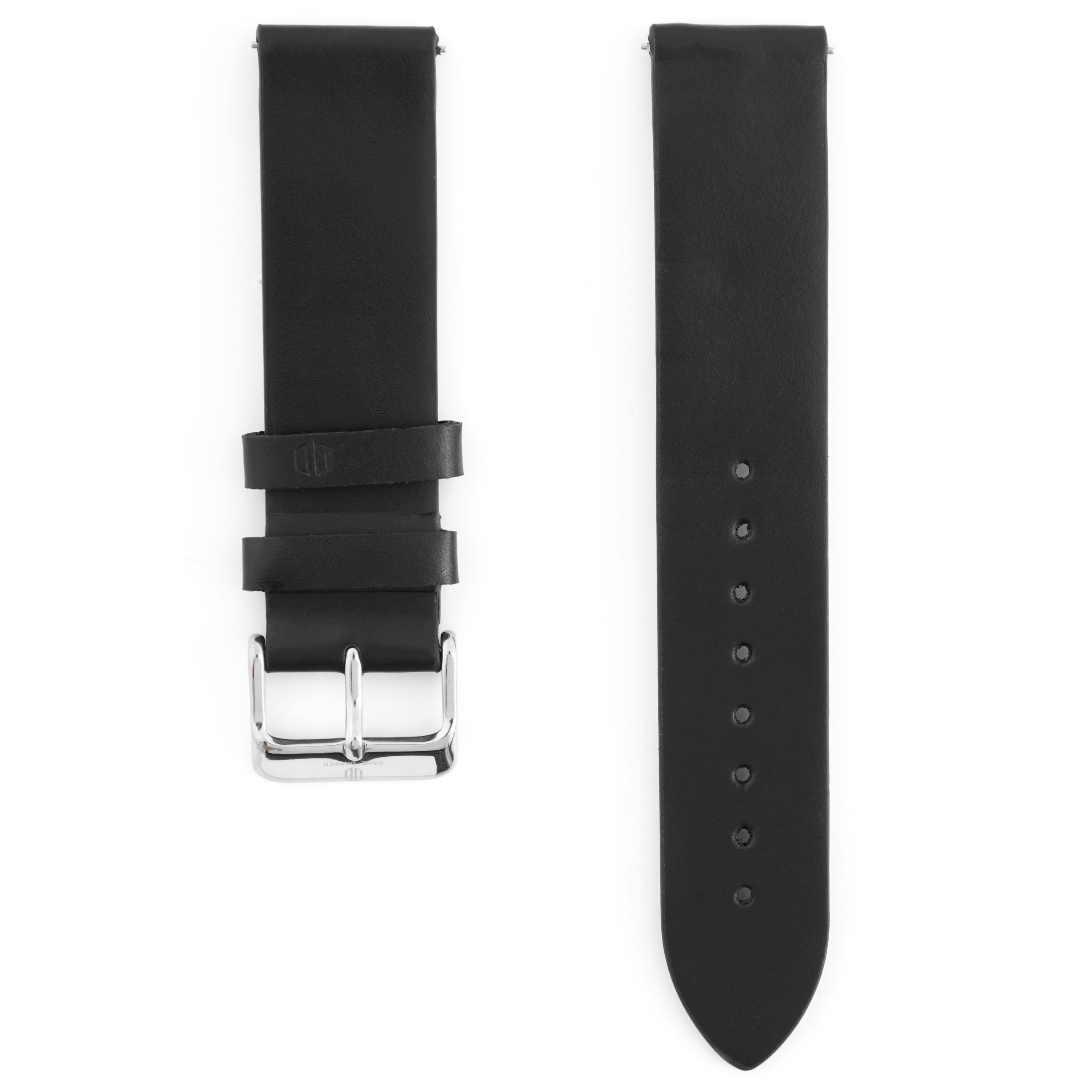Black & Silver Seamless Leather Watch Strap In stock! Apothecary87