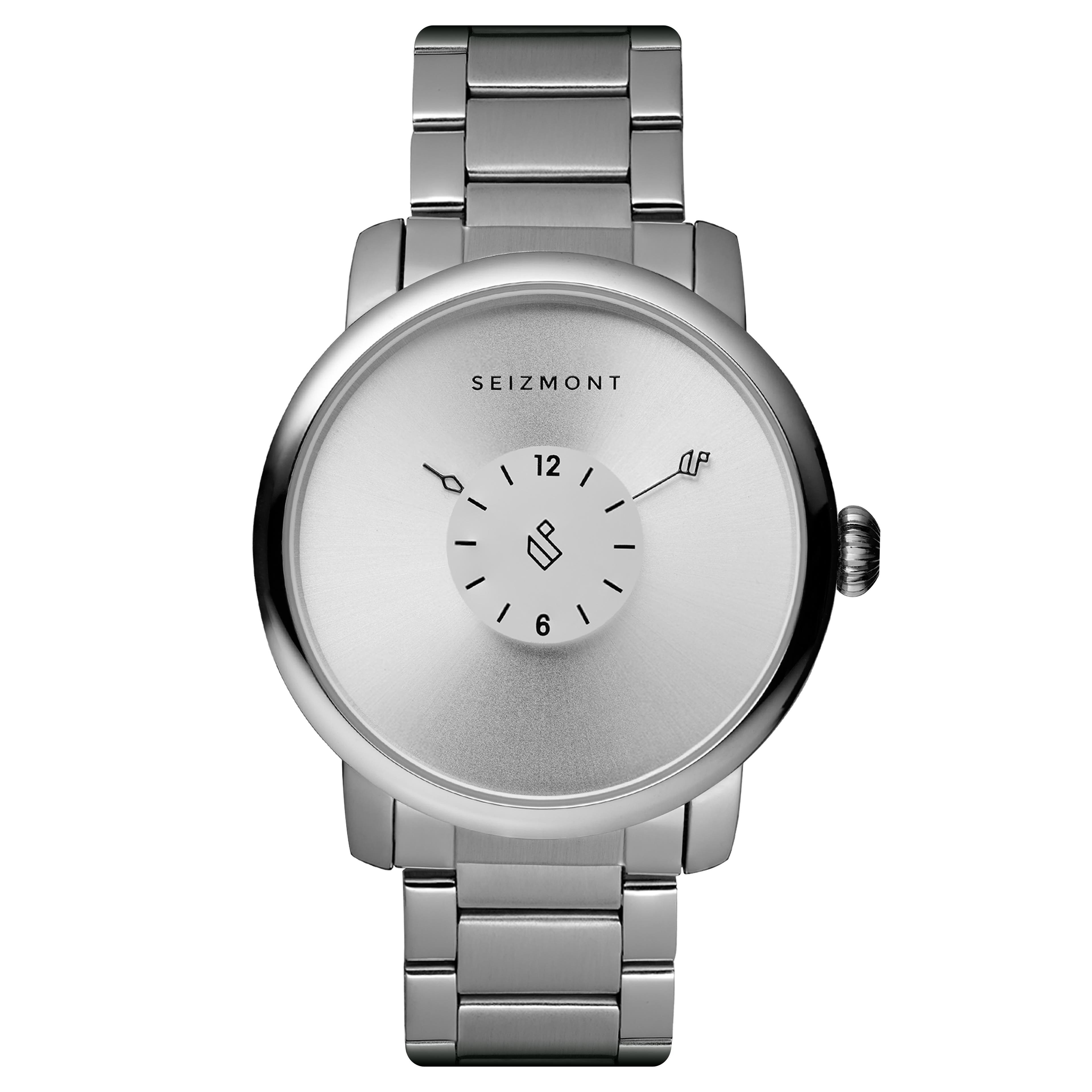 Mezzo, Silver-Tone Minimalist Watch With Silver-Tone Dial & Stainless  Steel Strap, In stock!