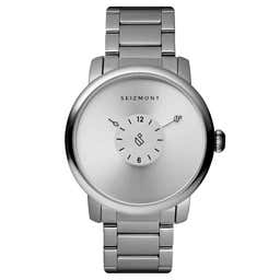 Mezzo | Silver-Tone Minimalist Watch With Silver-Tone Dial & Stainless Steel Strap