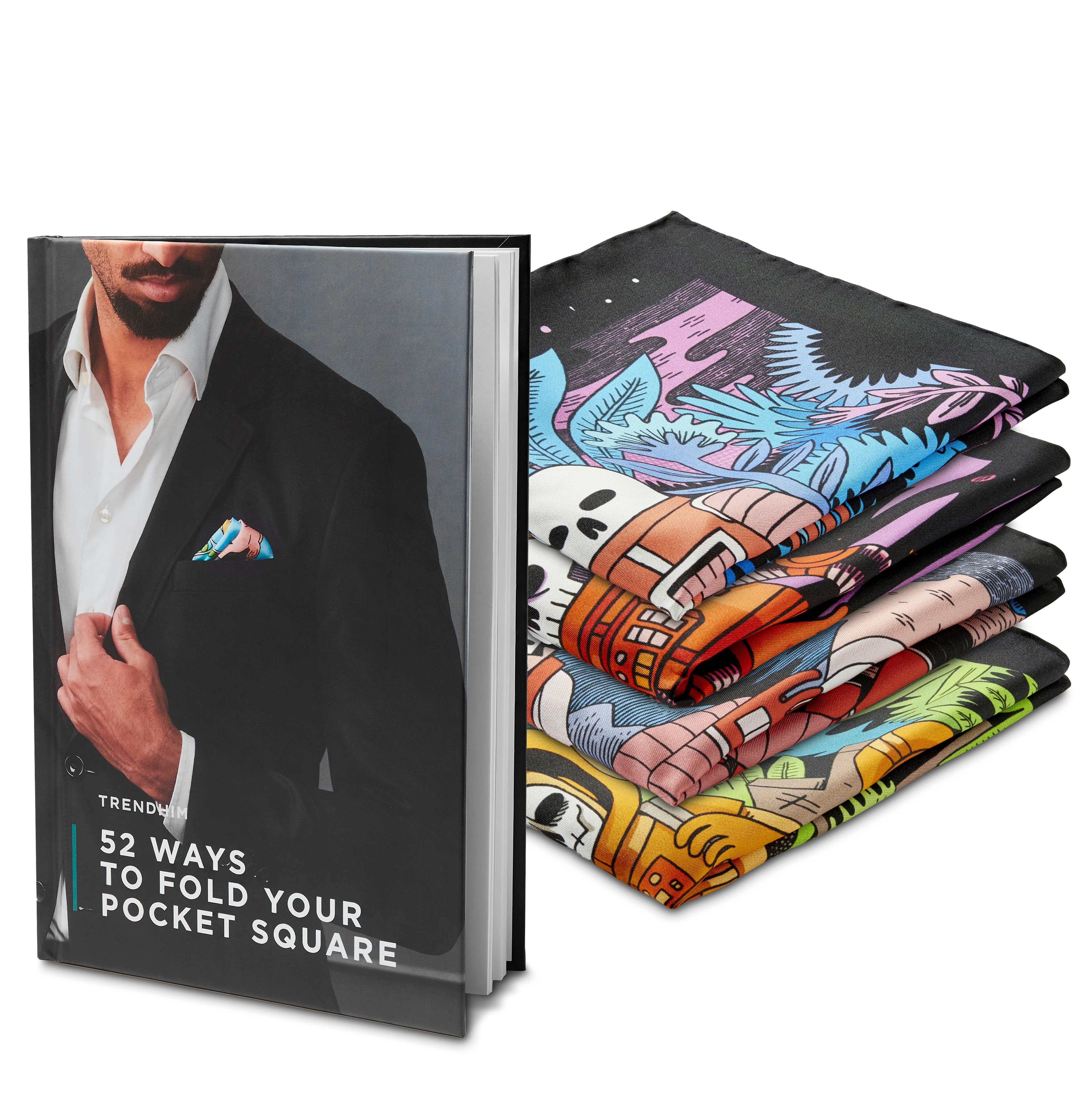 New Age Pocket Square Set and How-To-Fold Guidebook