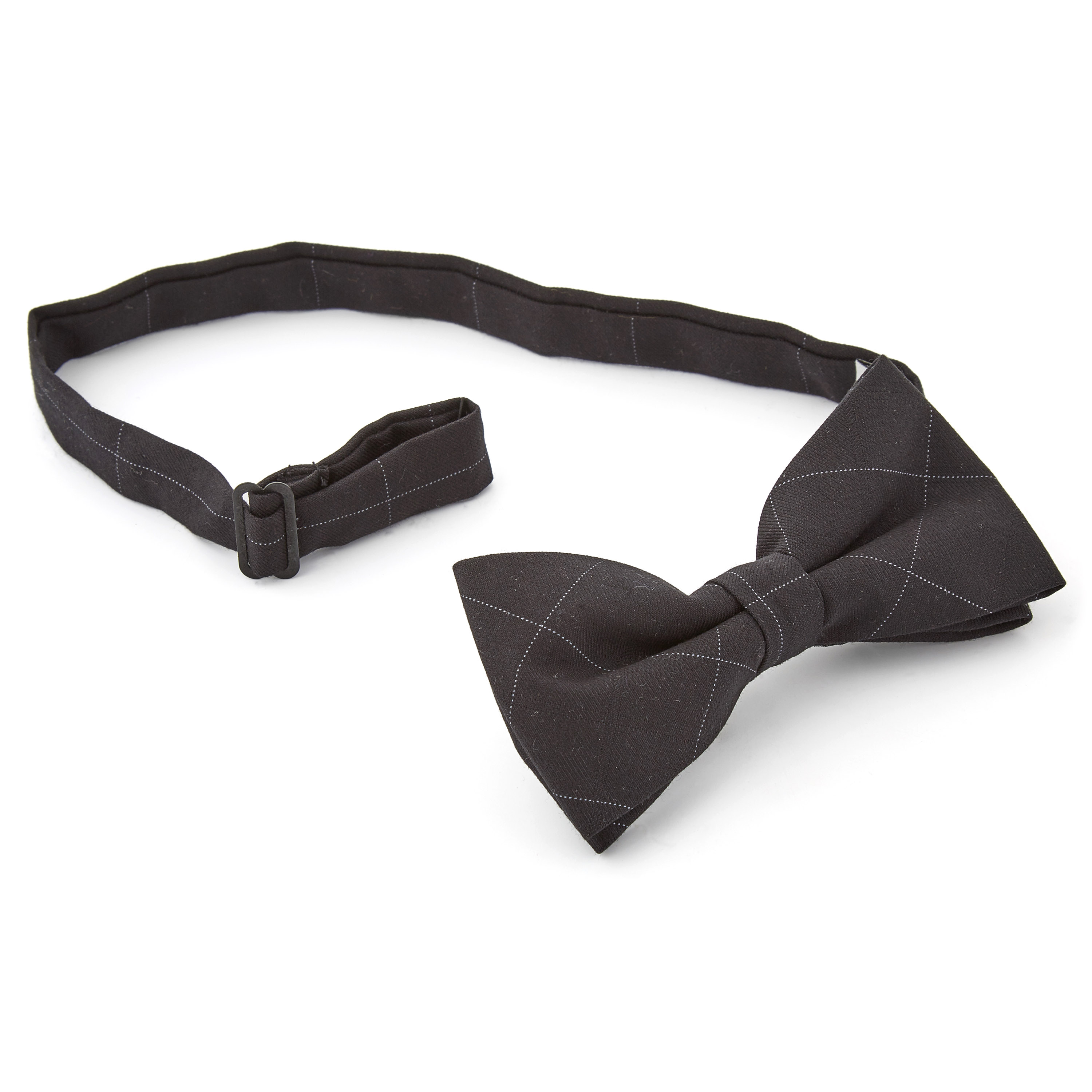 Black Checkered Pre-Tied Bow Tie - 2