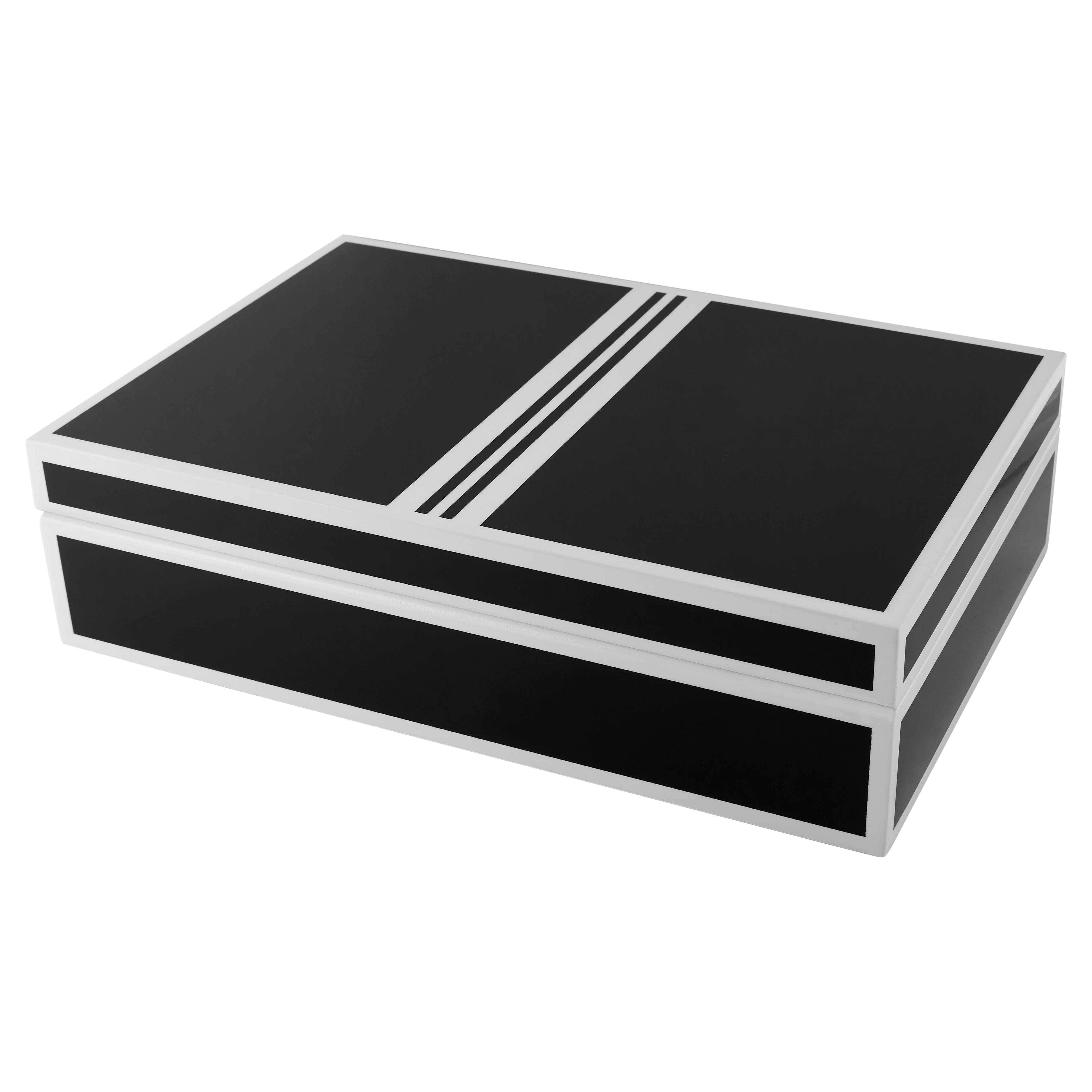 Coffret pour montre en bois laqué noir et argent - 10 Montres - 1