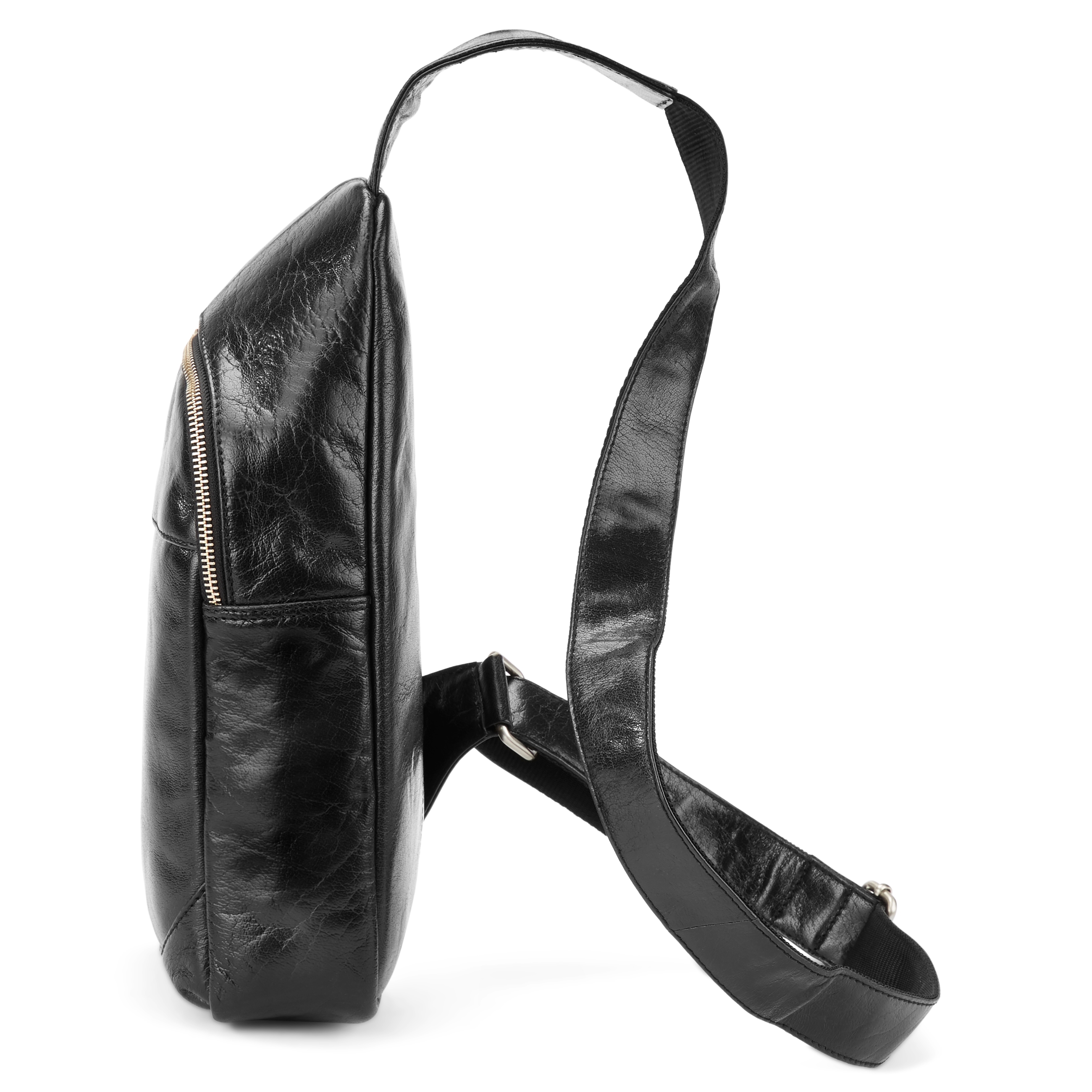 Zaino mini a tracolla California in pelle nera - 6