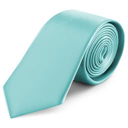 Gravata em Cetim Azul Bebé de 8 cm