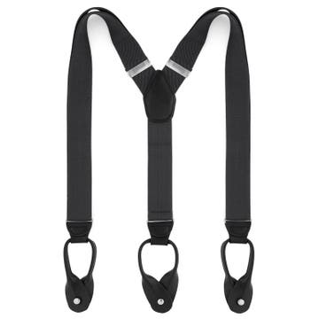 Wide Dark Grey Split Button Suspenders Wide Dark Grey Split Button Suspenders