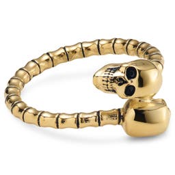 Aspero | Gold-tone Stainless Steel Skull Wrap Ring