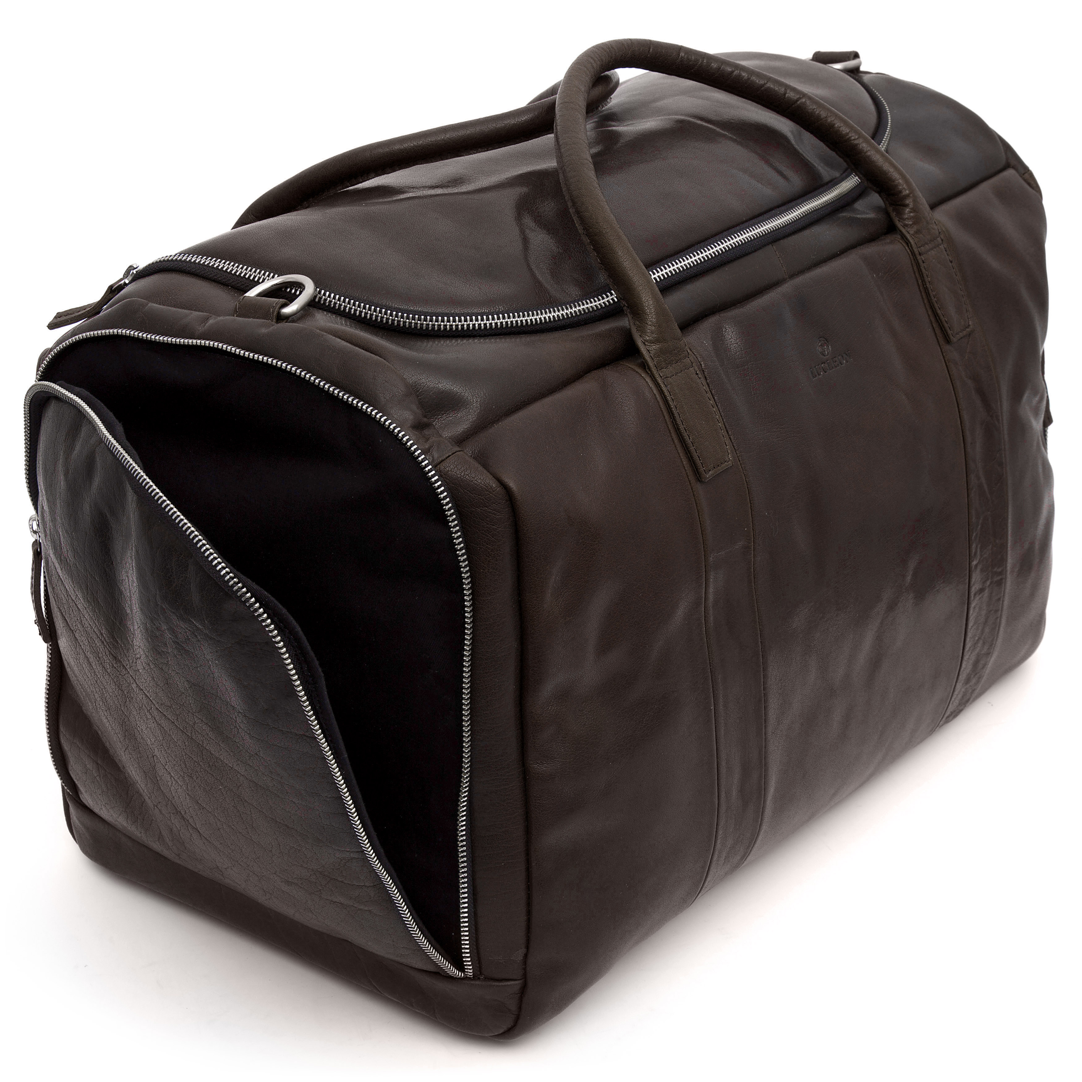 Μεγάλη Σκούρα Καφέ Δερμάτινη Τσάντα Montreal Duffel - 9