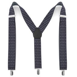 Black & White Horizontal Striped Pattern Suspenders
