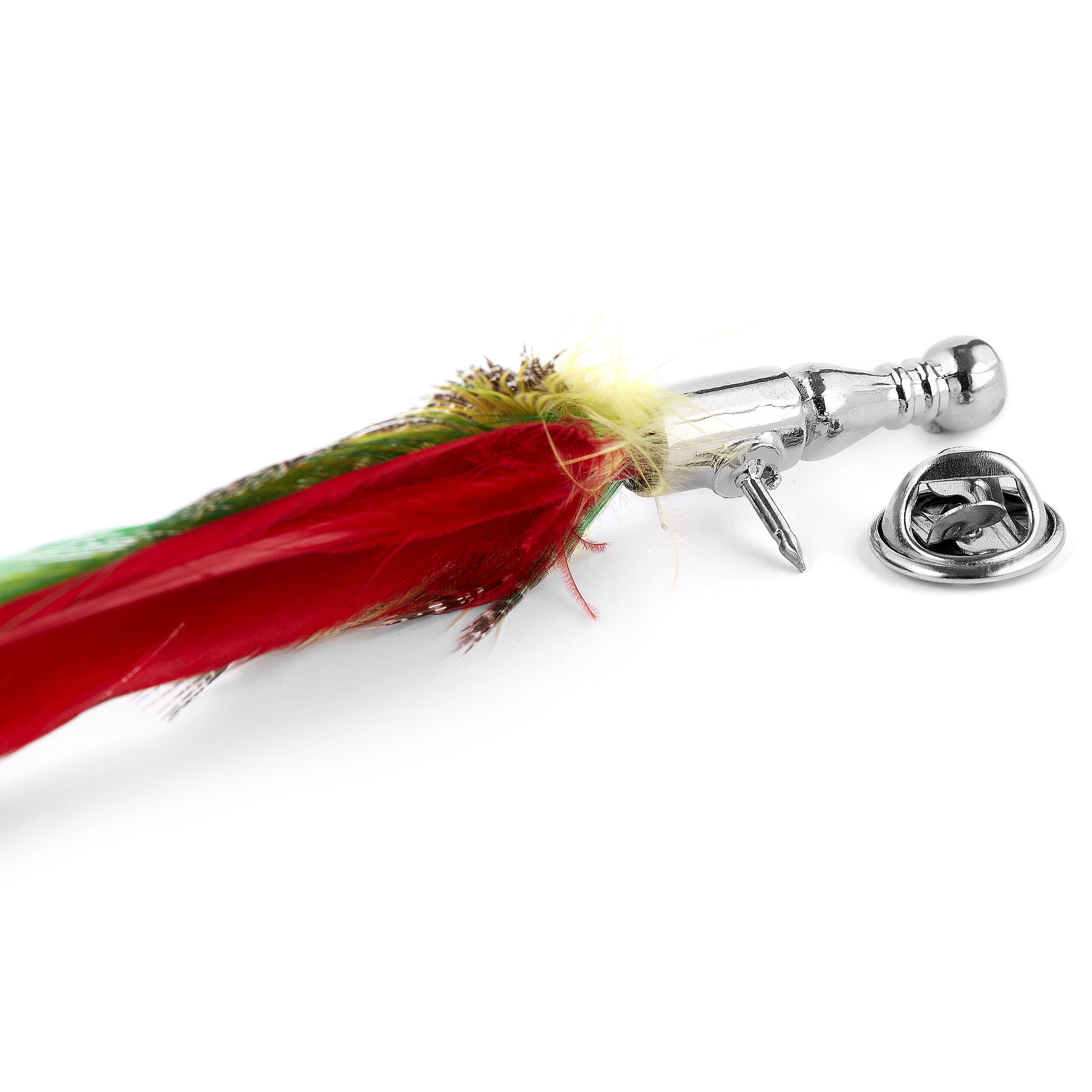 Výrazne červené pierko do klopy - 3