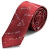 Cravate étroite bordeaux à motifs d'équations mathématiques