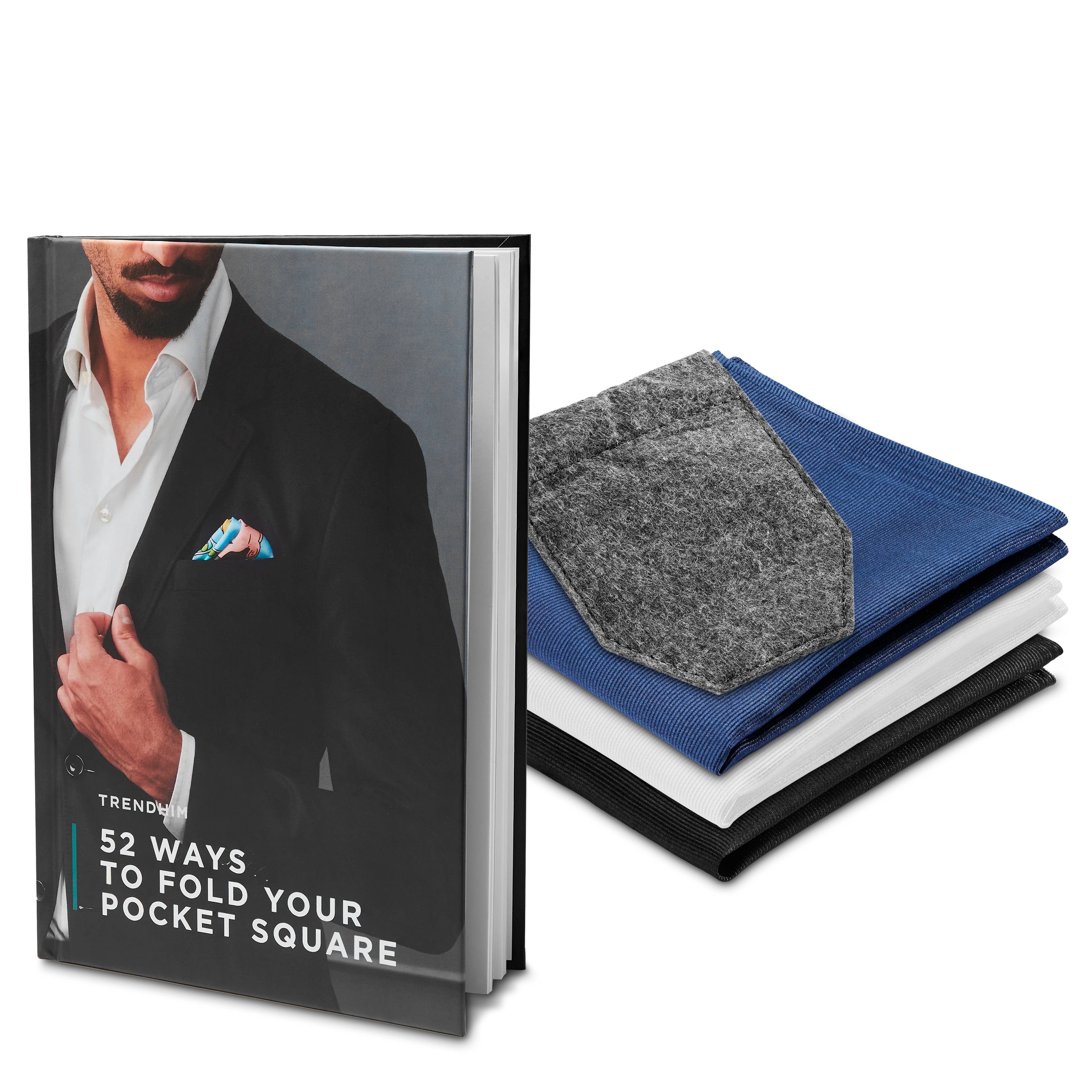 Pocket Square and Holder Set and How-To-Fold Guidebook