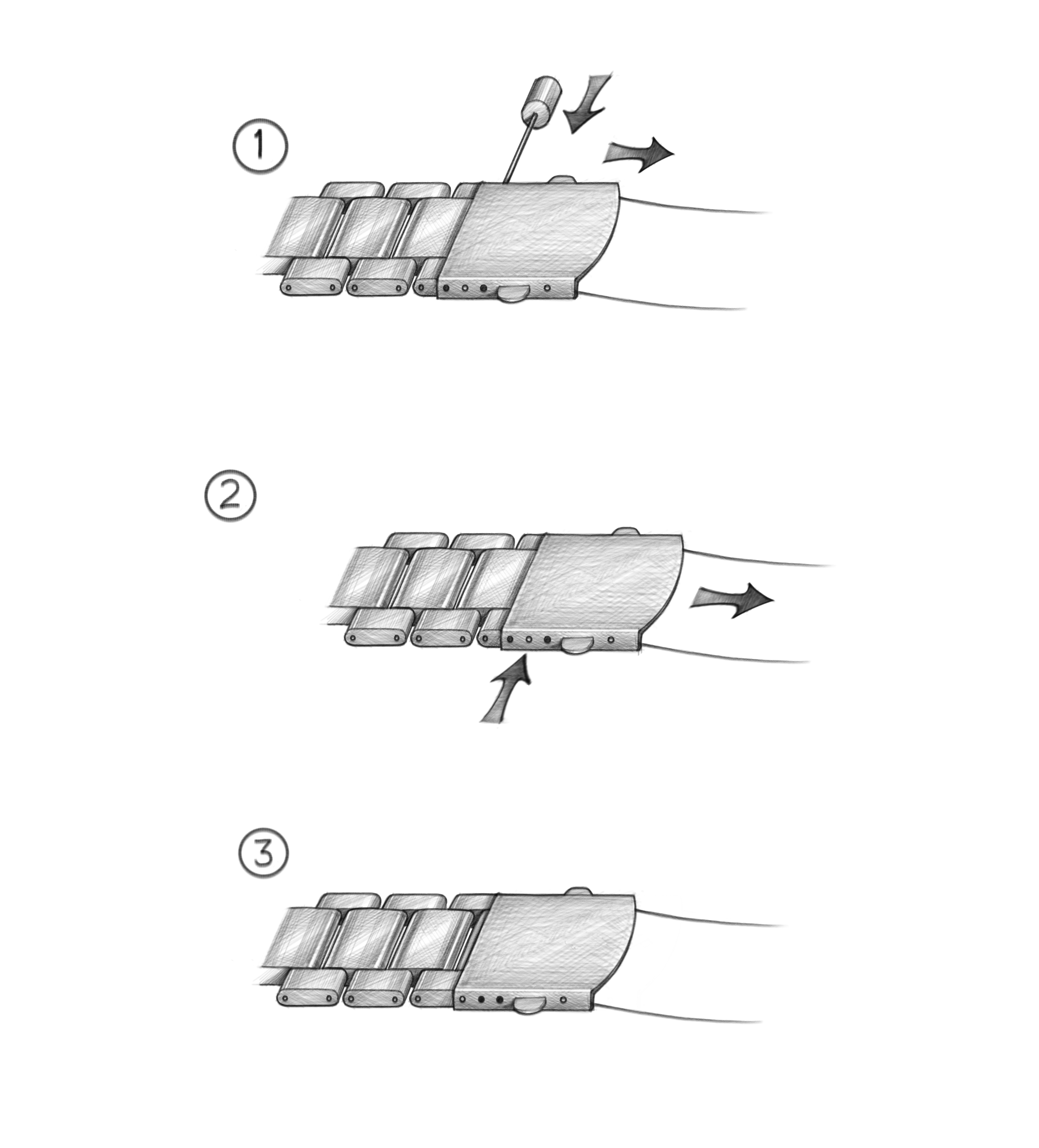 How to adjust a metal watch strap with links