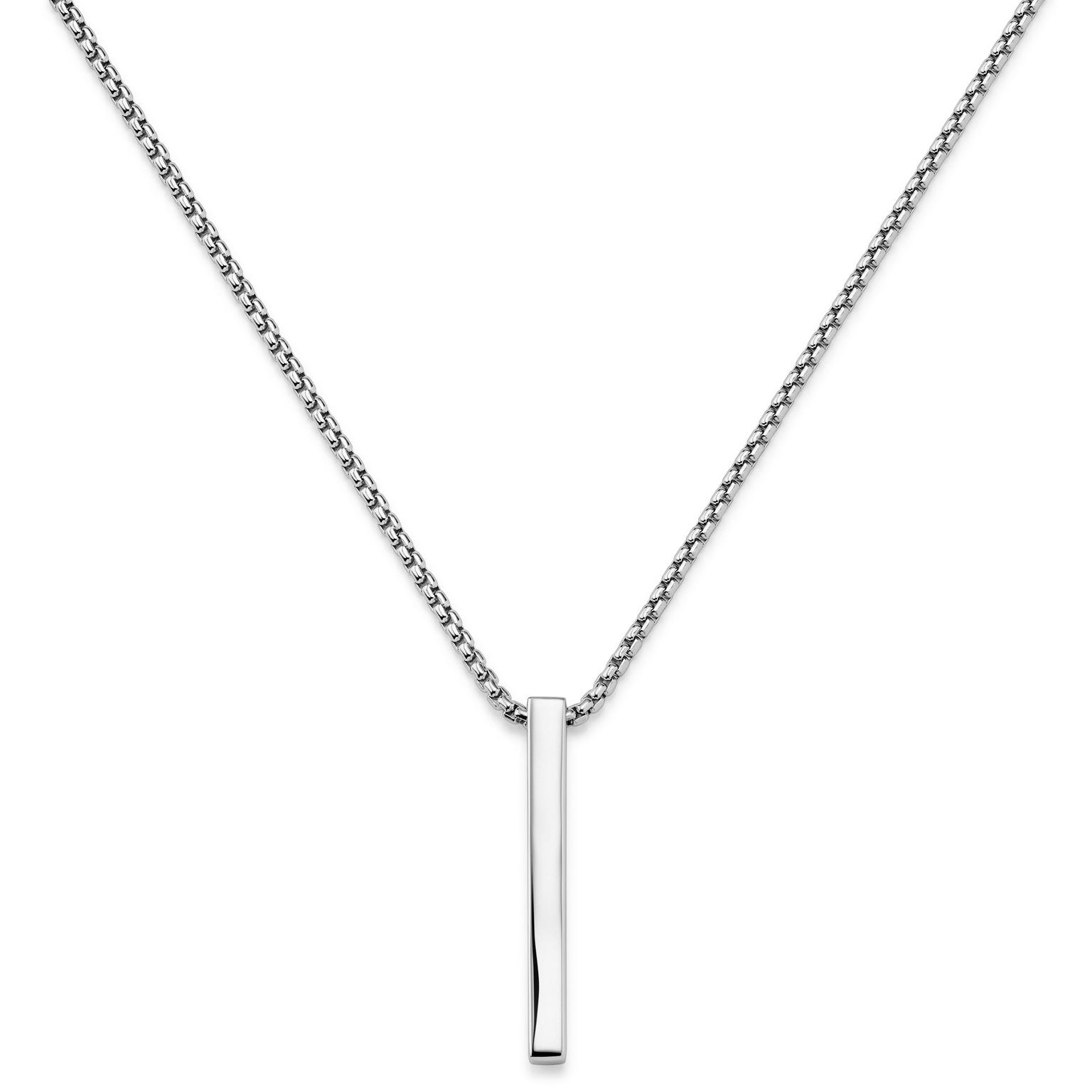 Argentia | Collar con colgante de barra minimalista de plata de ley 925 pulida Argentia | Collar con colgante de barra minimalista de plata de ley 925 pulida