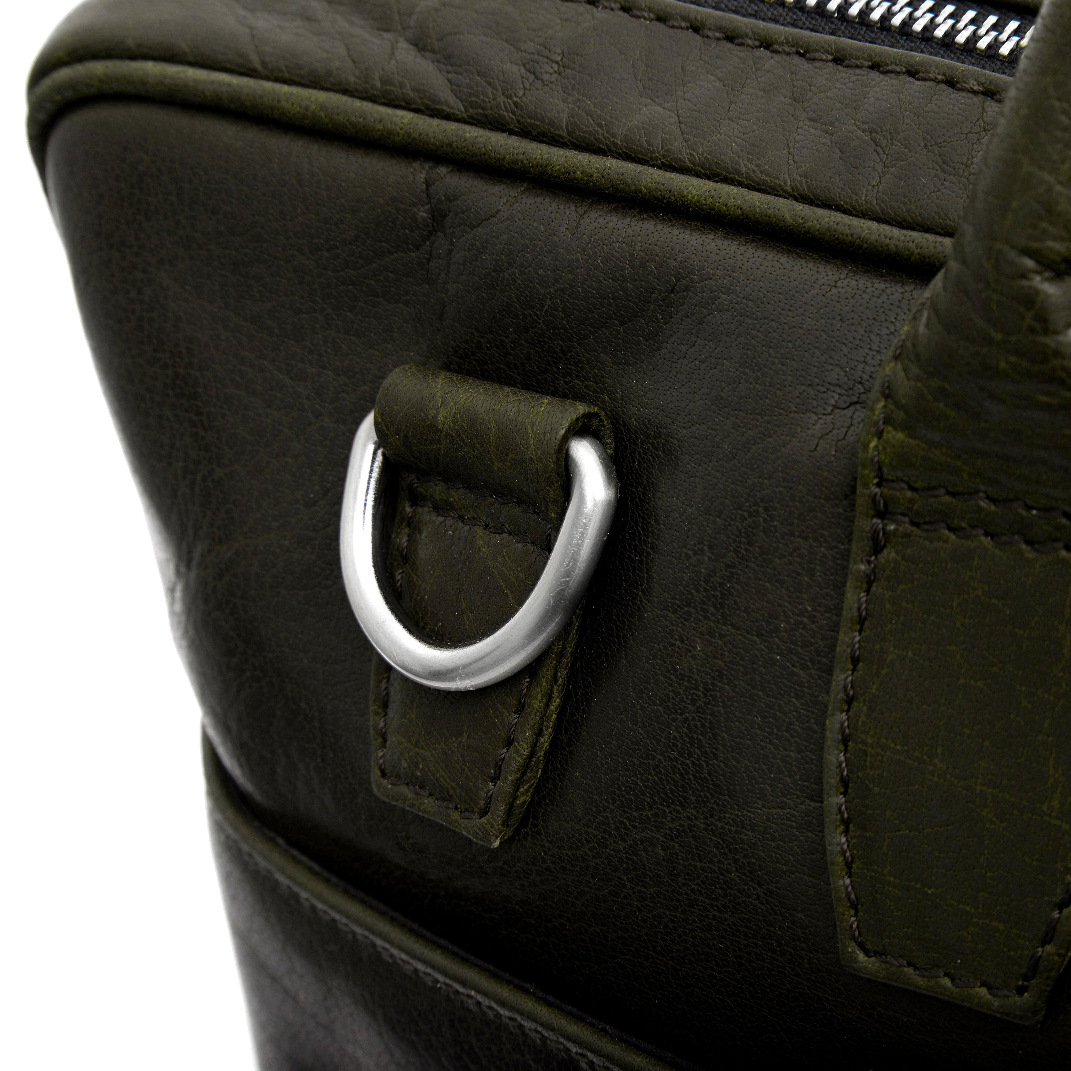 Sac Montreal Executive Slim 15" en cuir vert olive - 13