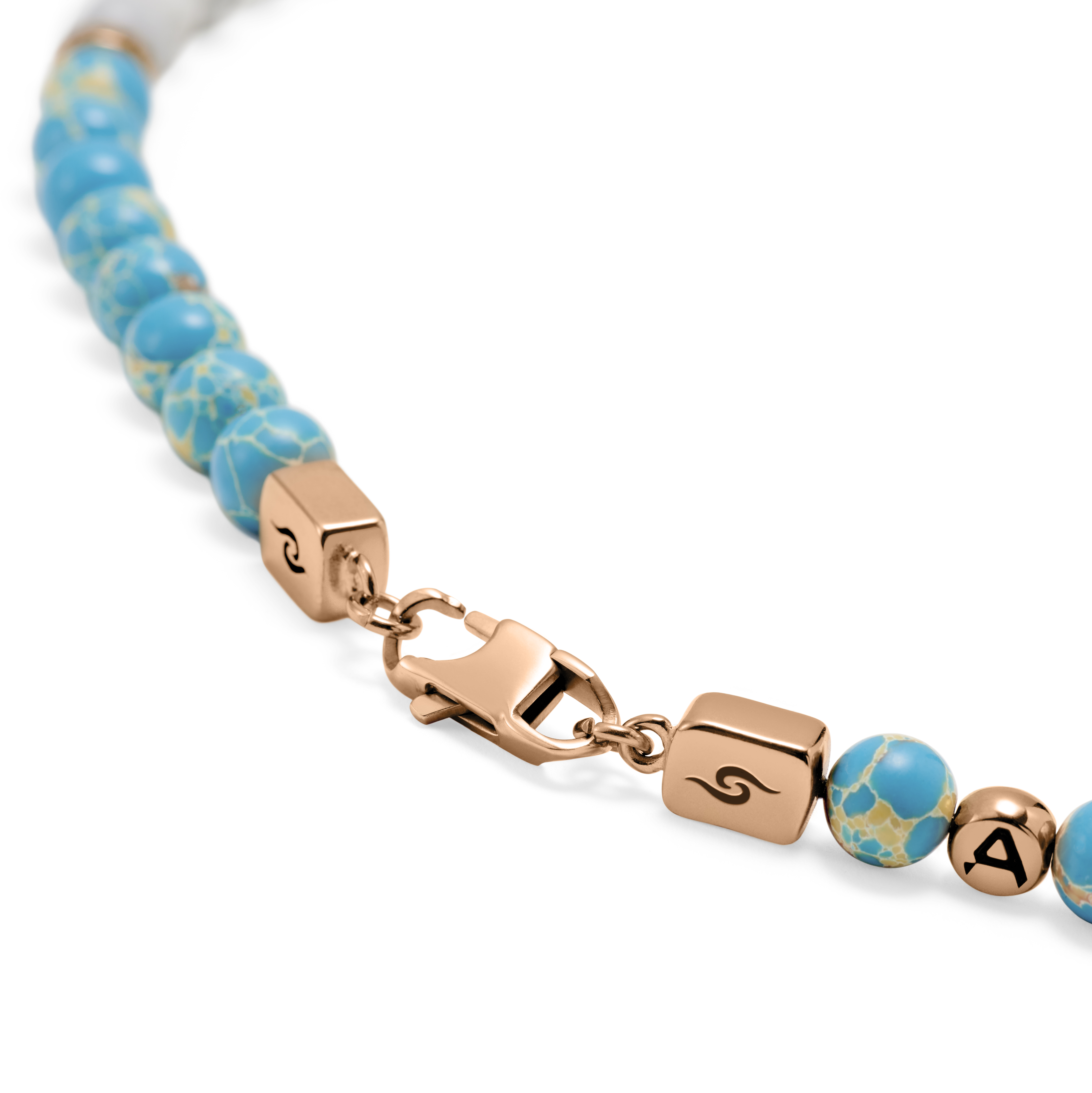 Conjunto de collares de jaspe imperial y turquesa blanca Rico - 7