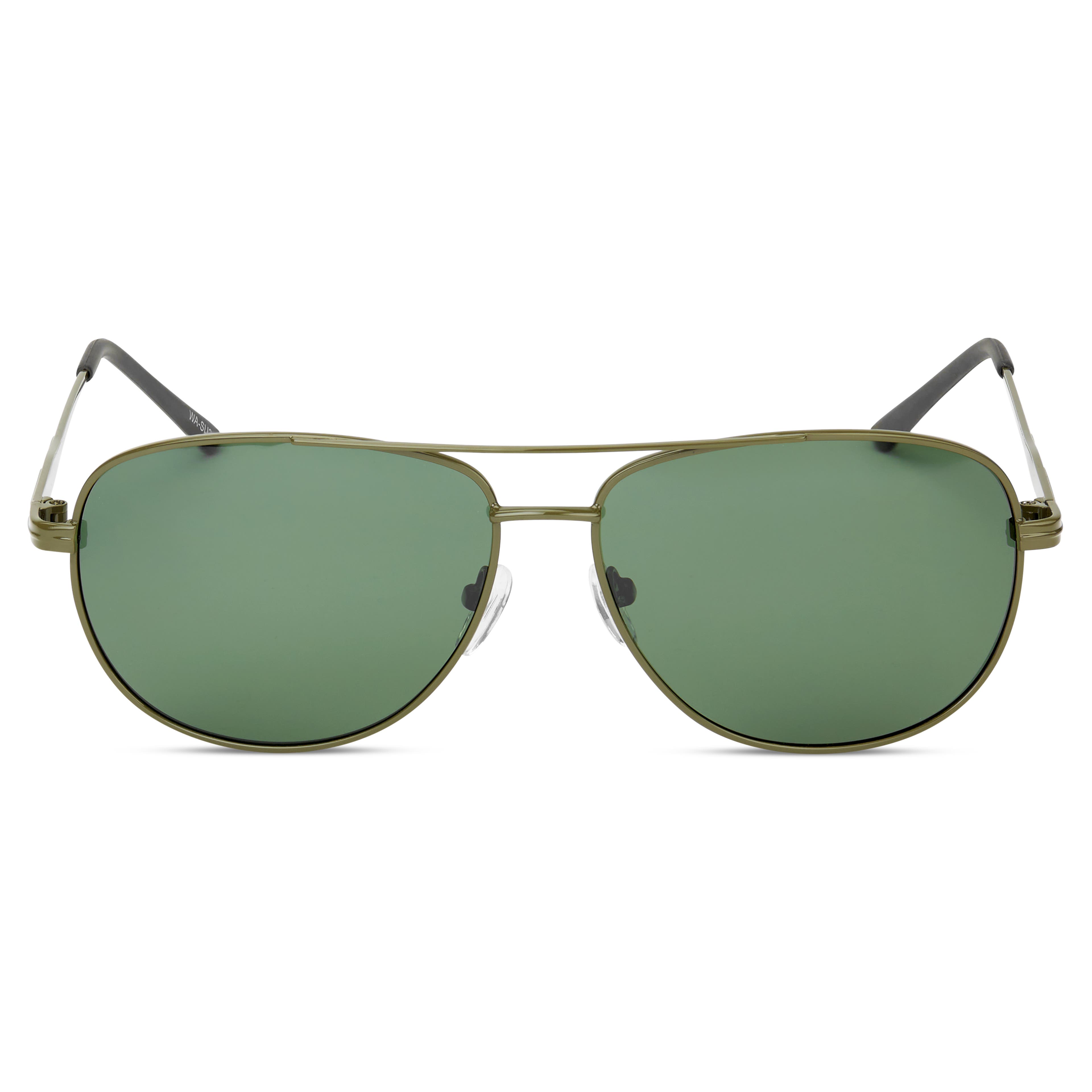 Ambit Olive Green Aviator Sunglasses 
