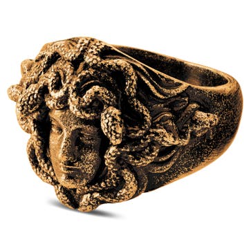 Obelius | Vintage arany tónusú Medúza pecsétgyűrű