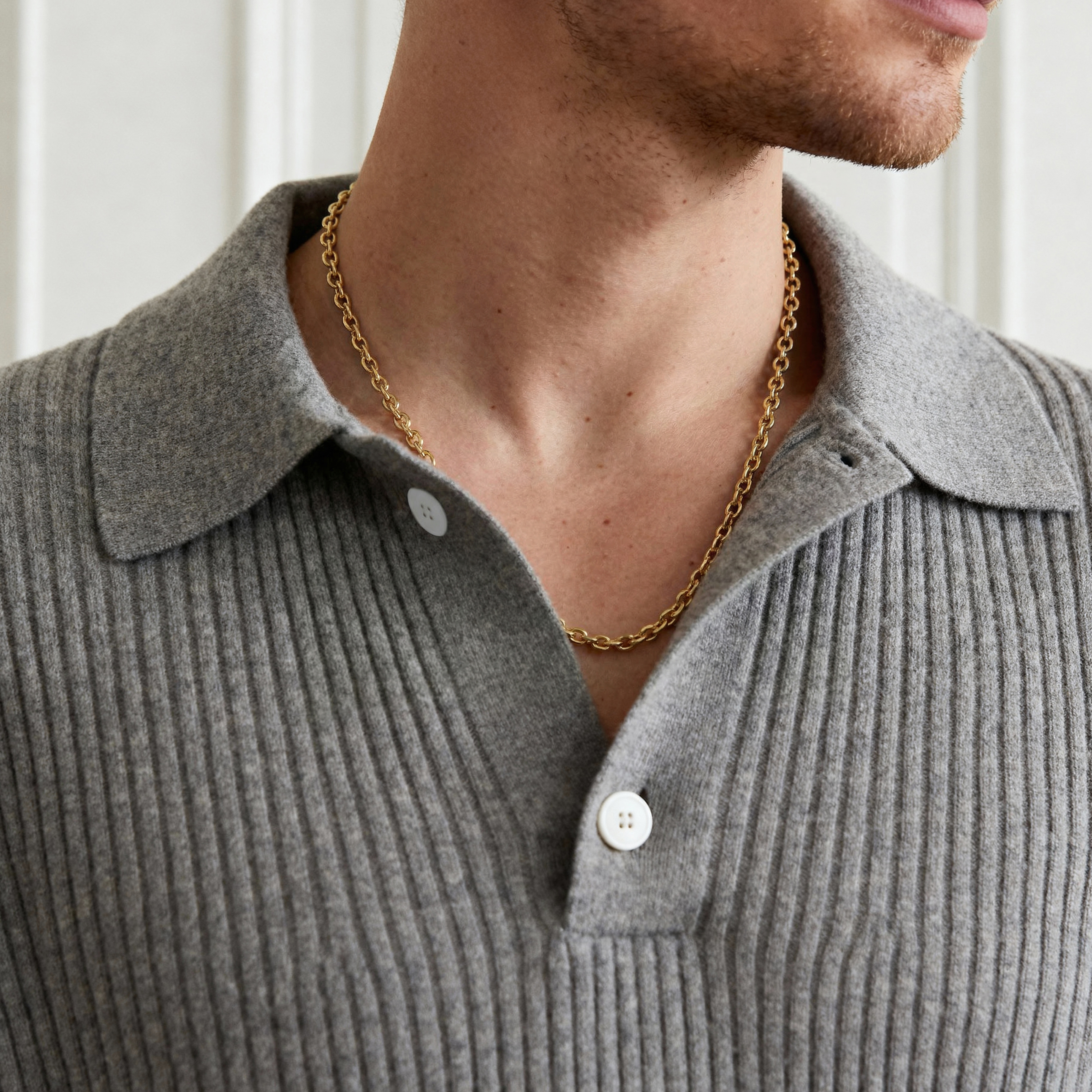 Essentials | Ogrlica s lancem u obliku kabla zlatne boje, 6 mm - 2