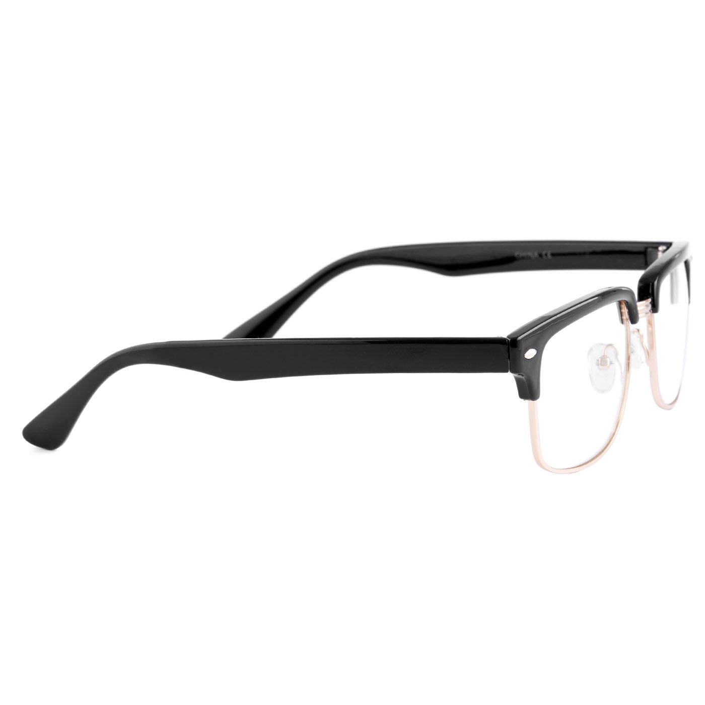 Svarte Vintage Briller med Klare Glass - 3