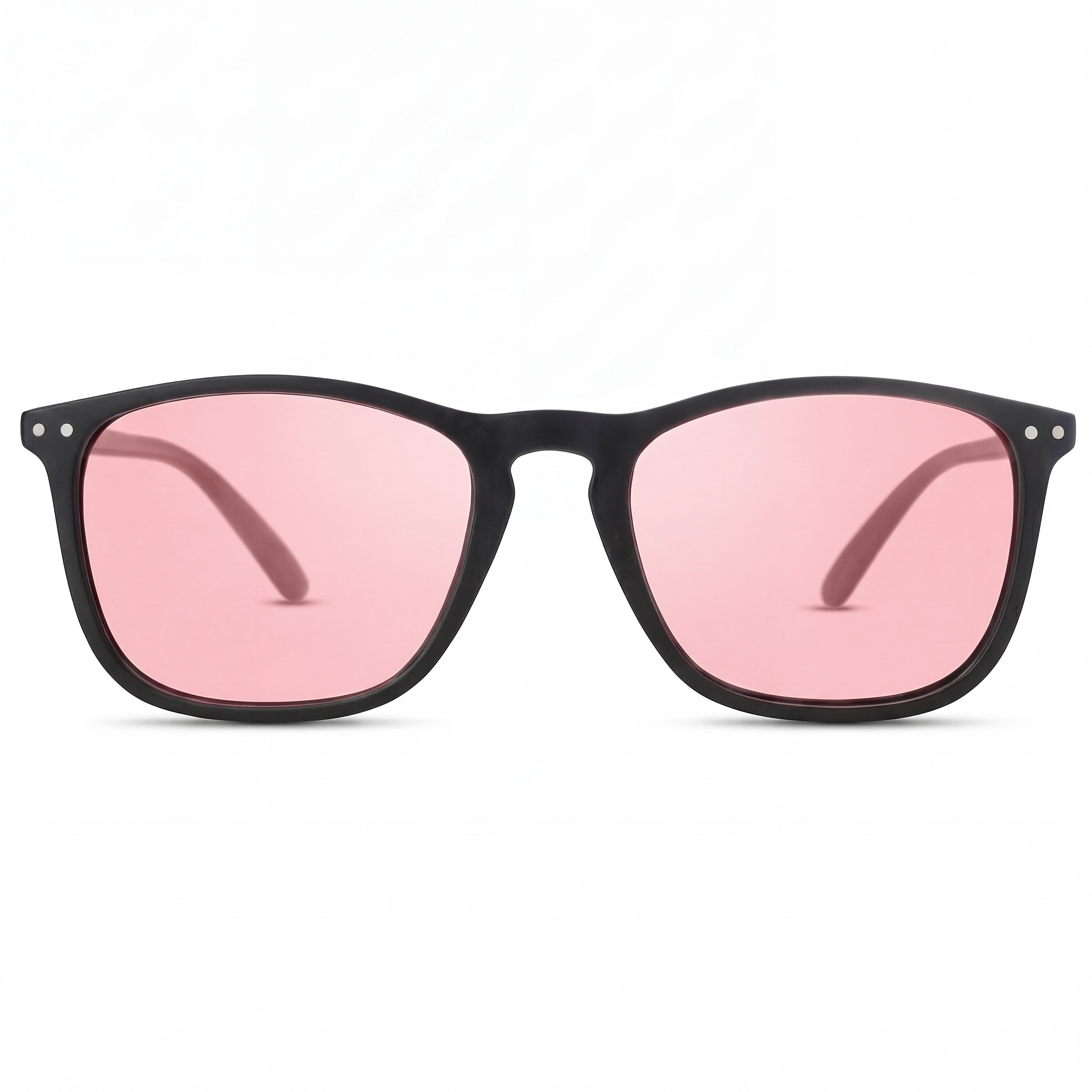 Wade | Rechteckige Sonnenbrille mit pinker Linse & schwarzem Rahmen