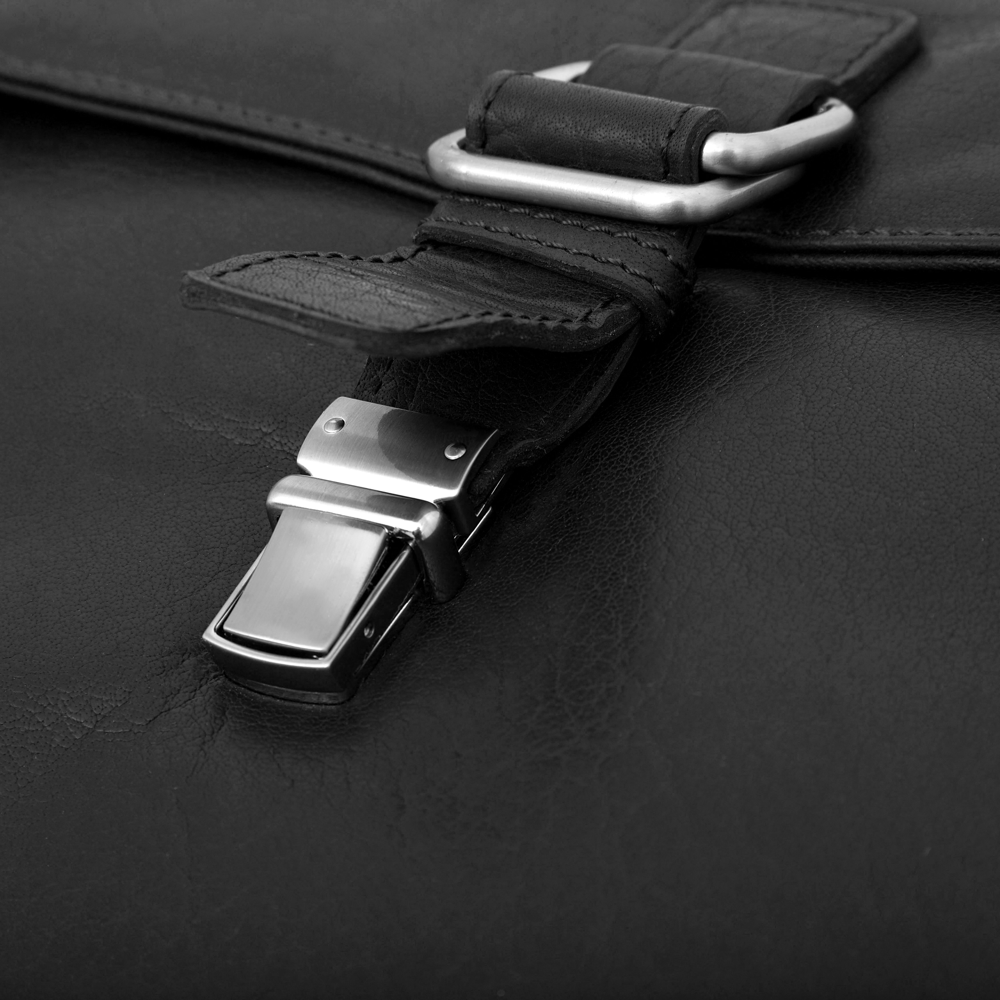 Montreal Luxury Leather Black Satchel Bag - 13