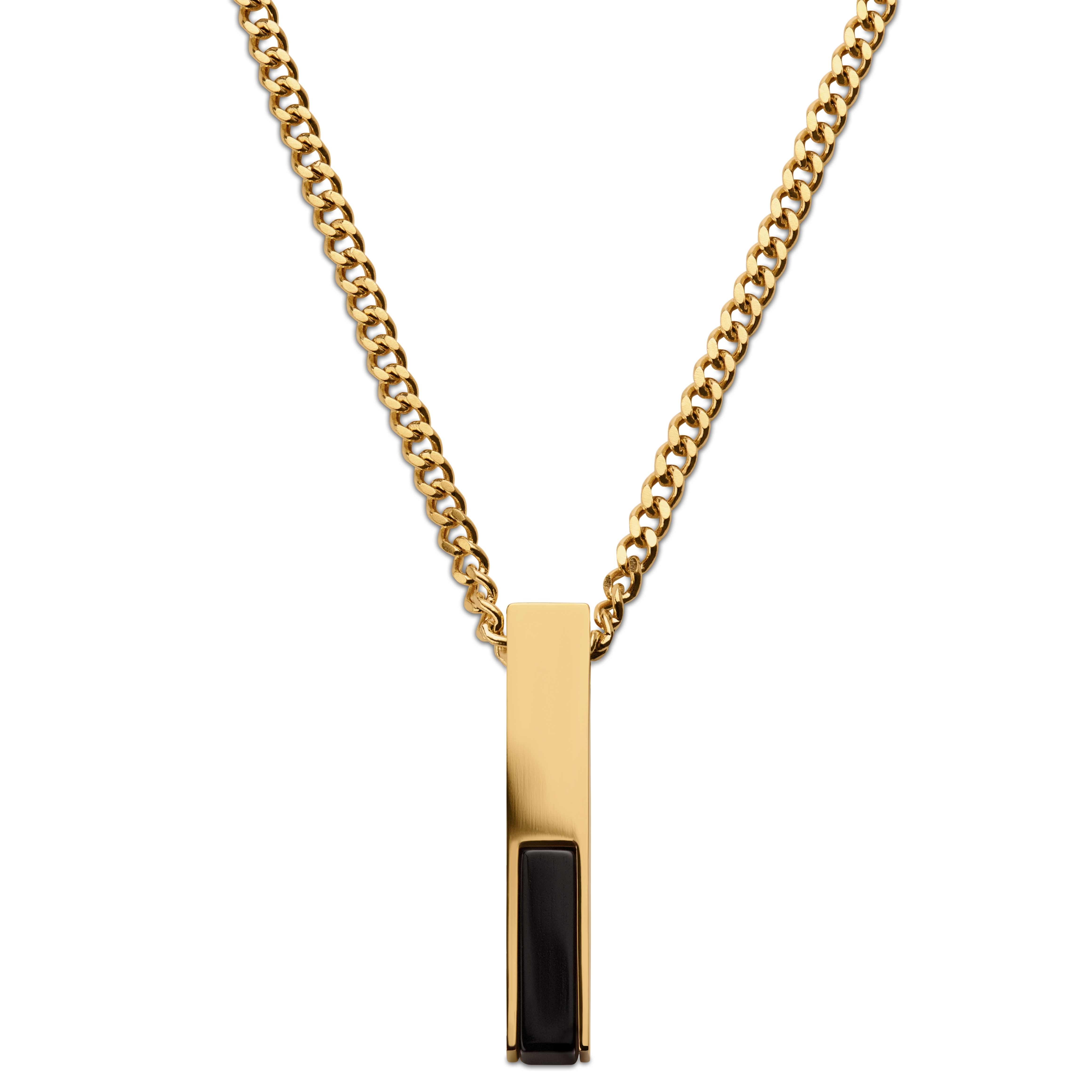 Nialaya Jewelry Gold-Plated Onyx Pendant Necklace | Harrods US