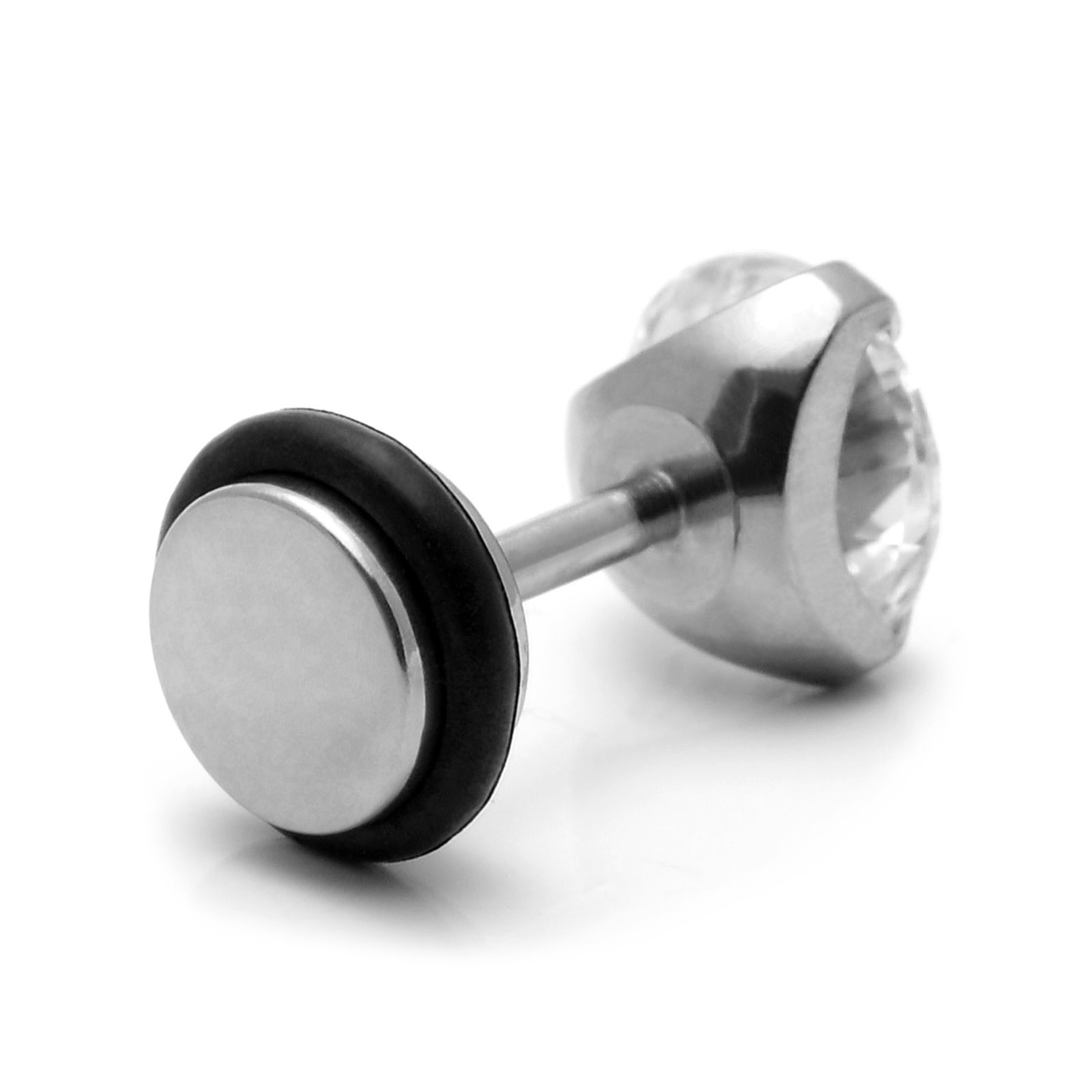 Pendiente de circonita redonda de 8 mm - 3