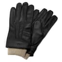Gefütterte schwarze Touchscreen-kompatible Lederhandschuhe aus Schafleder Gefütterte schwarze Touchscreen-kompatible Lederhandschuhe aus Schafleder