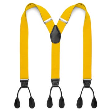 Wide Golden Yellow Split Button Braces Wide Golden Yellow Split Button Braces