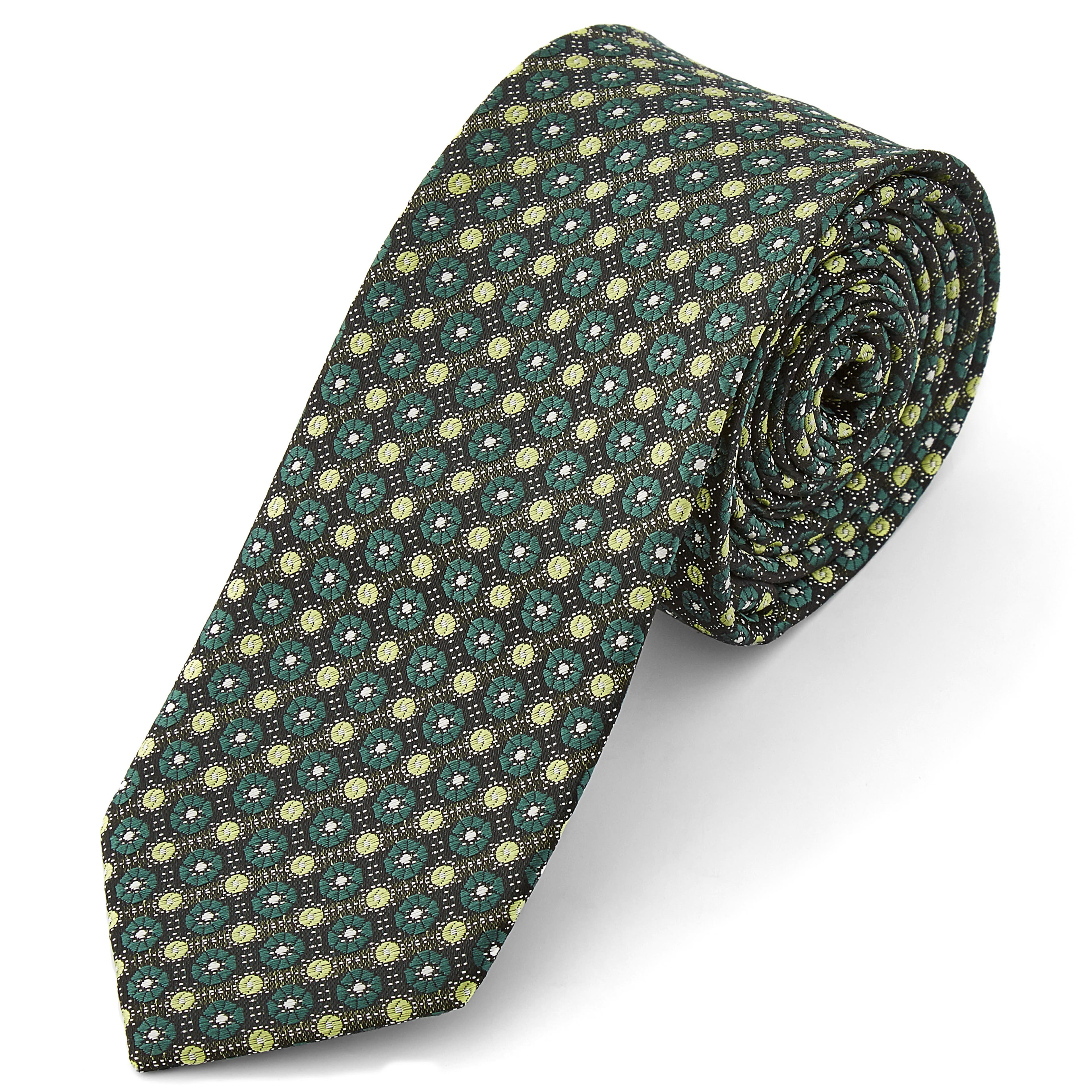 Corbata verde estampada